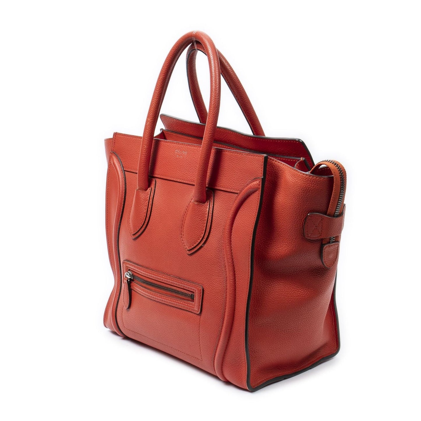 Celine Mini Luggage Orange Gray Calfskin Leather