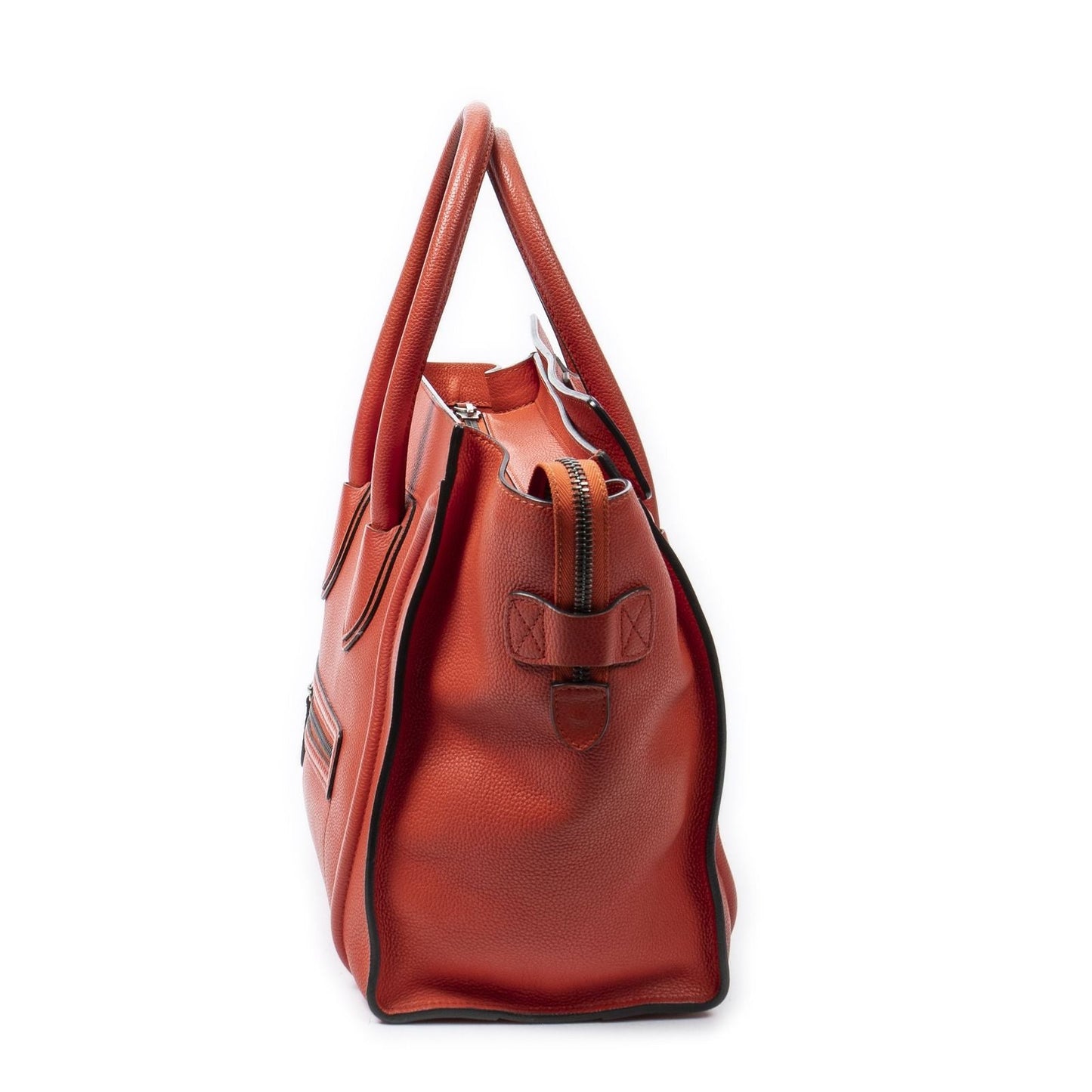Celine Mini Luggage Orange Gray Calfskin Leather