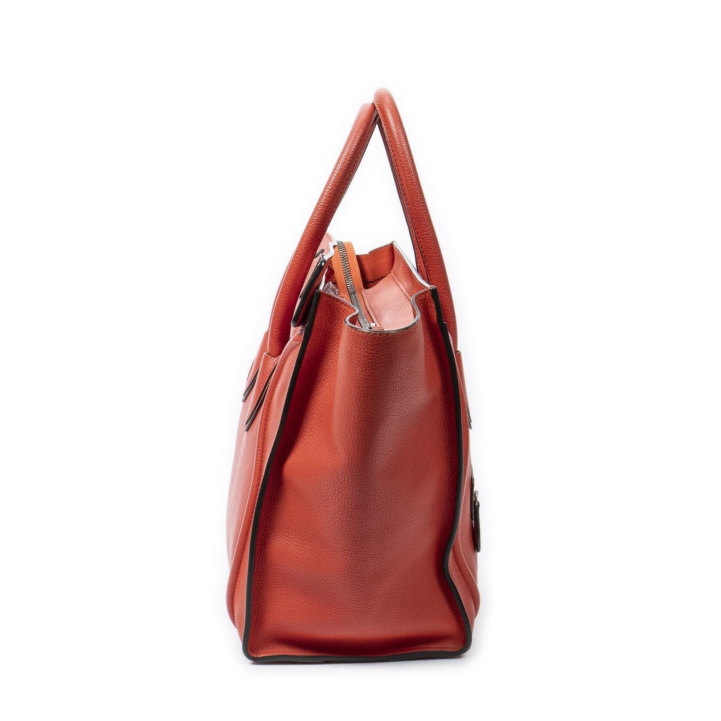 Celine Mini Luggage Orange Gray Calfskin Leather