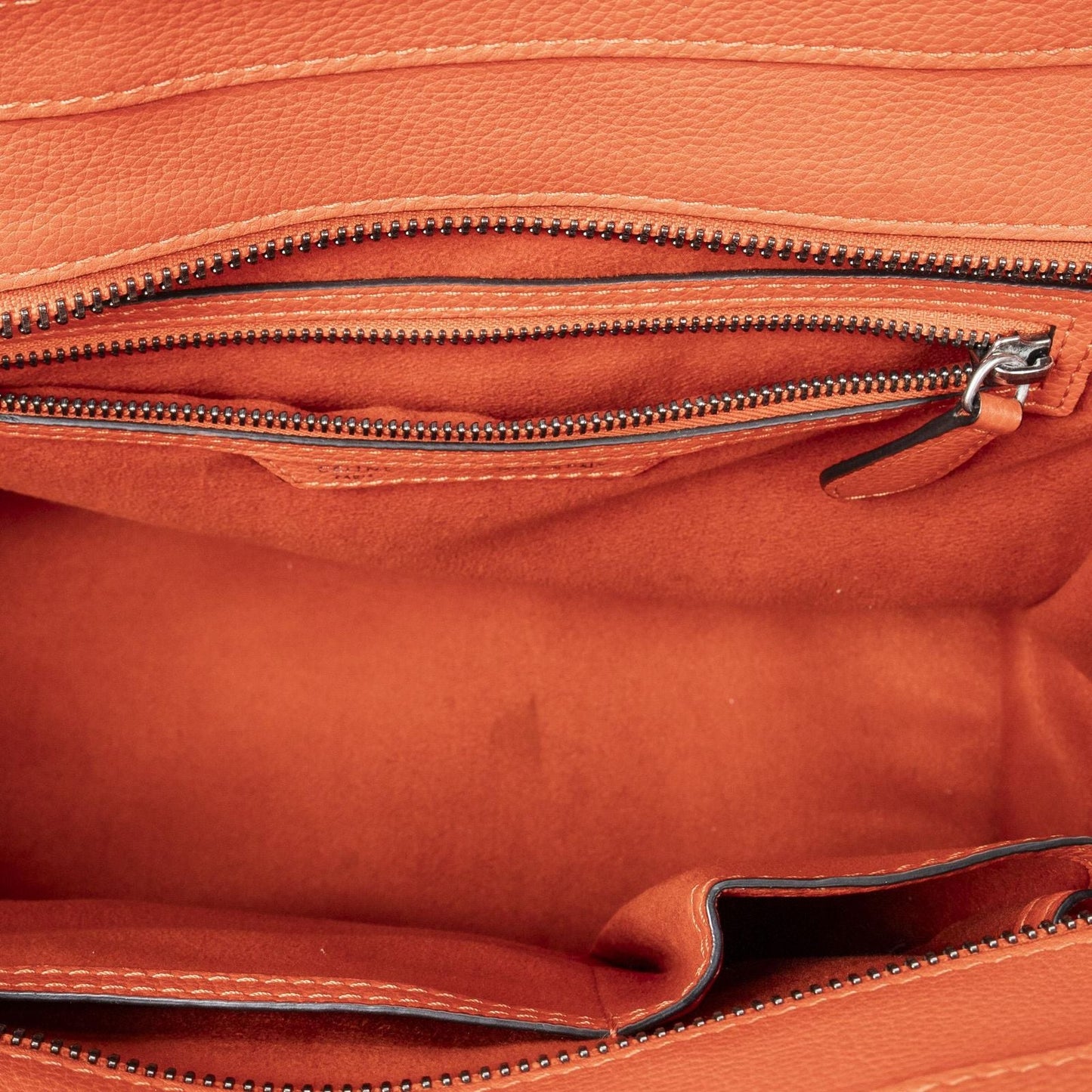 Celine Mini Luggage Orange Gray Calfskin Leather
