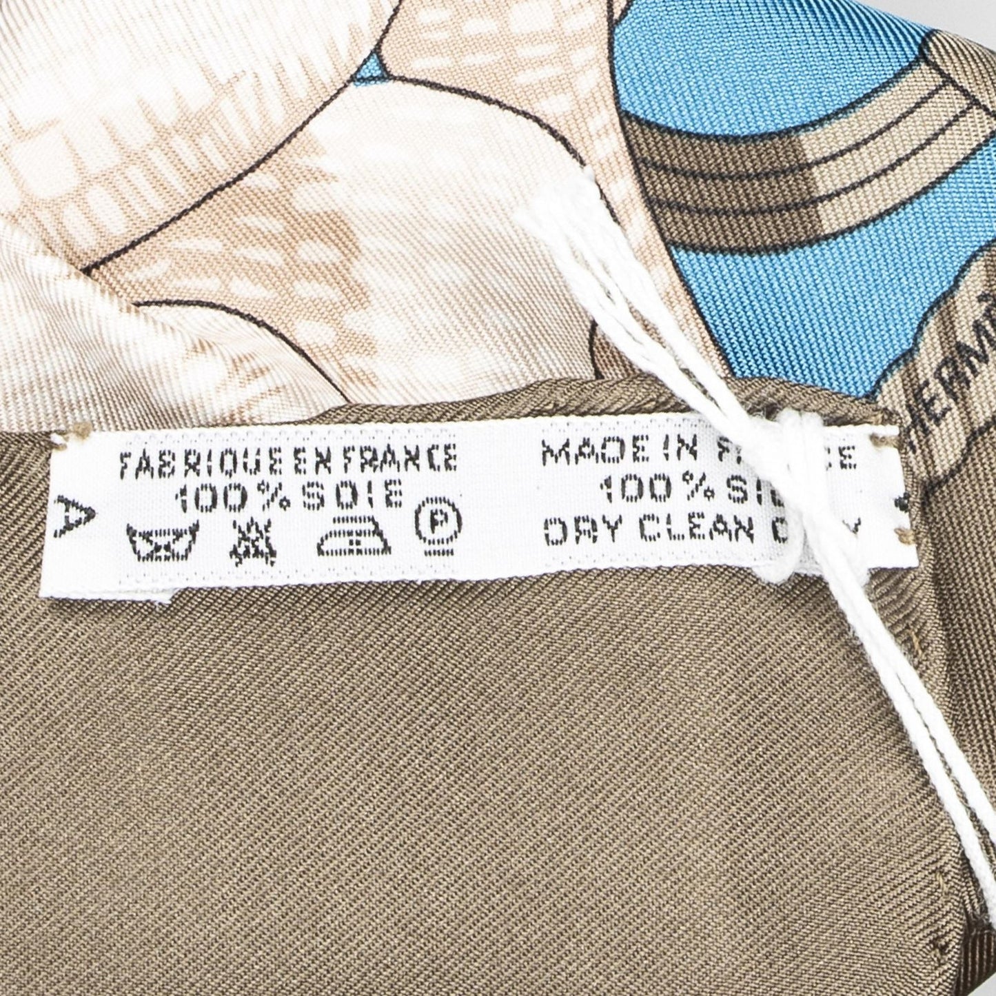 Hermes Scarf Brown Green Blue Silk