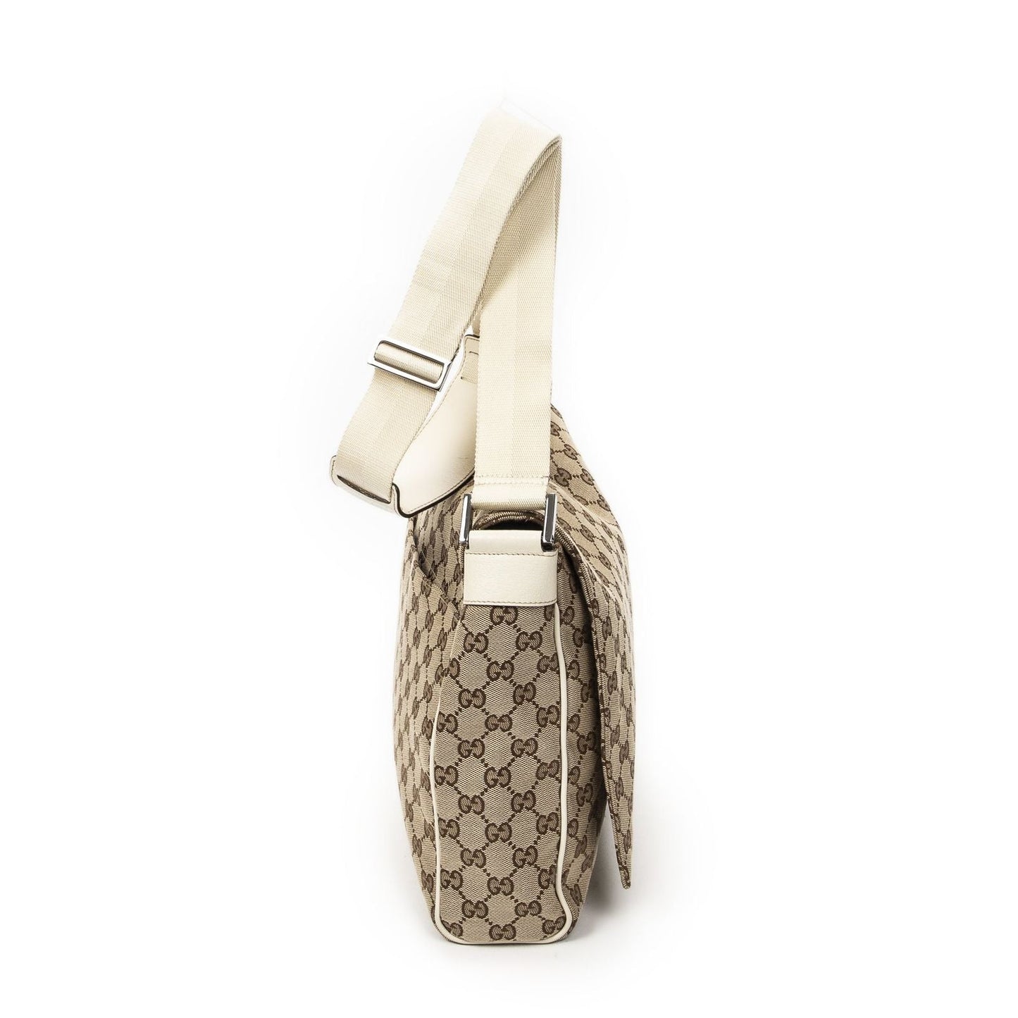 Gucci Flap Messenger Ivory Beige GG Canvas