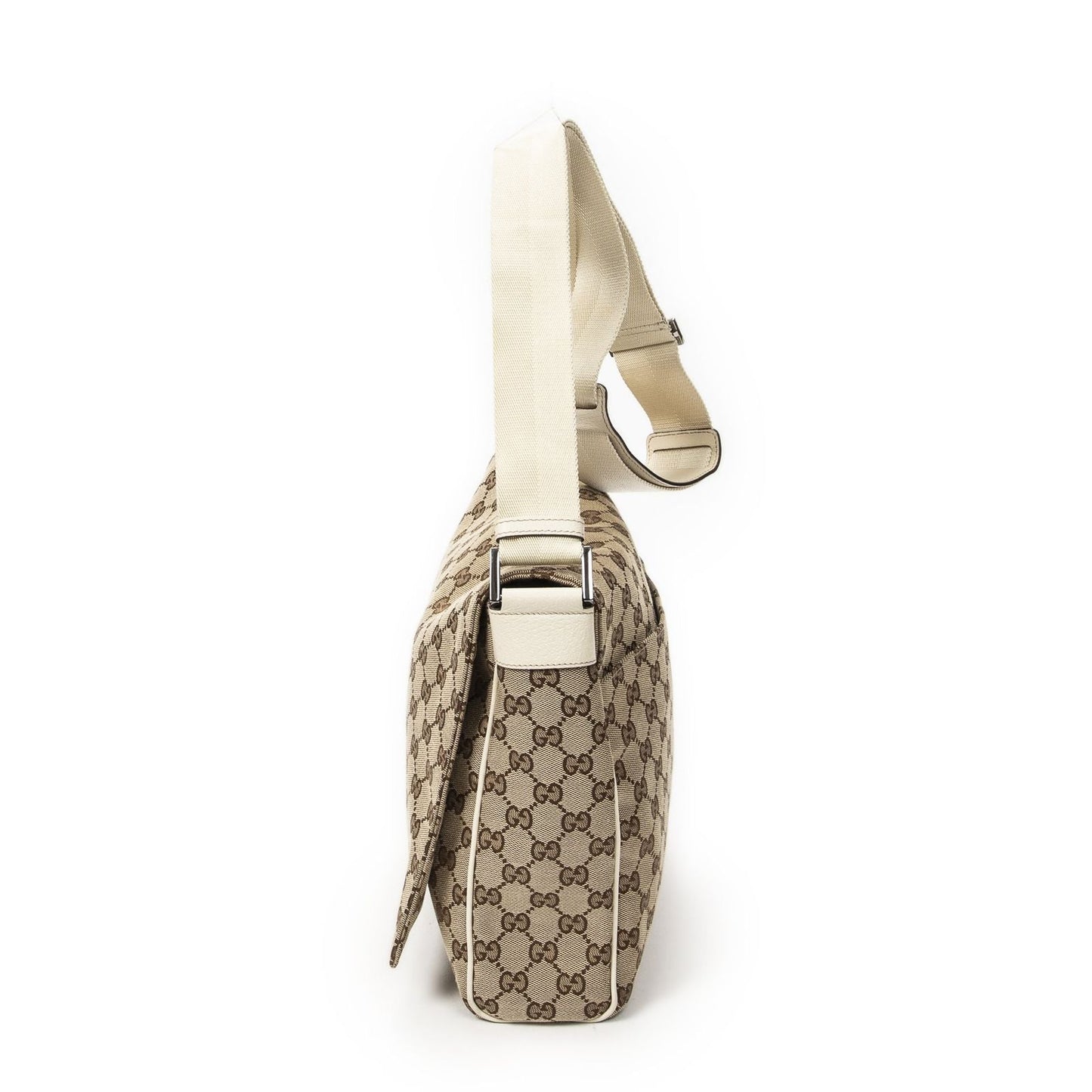 Gucci Flap Messenger Ivory Beige GG Canvas
