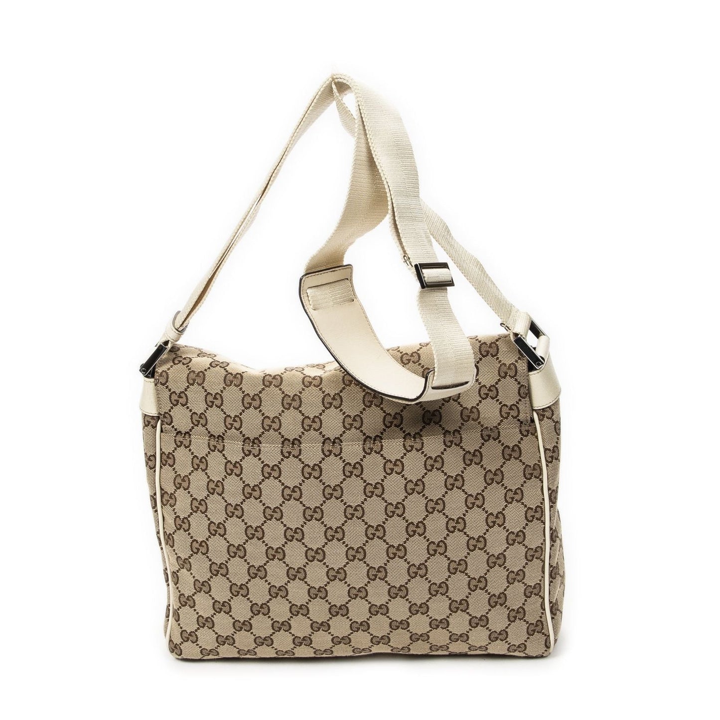 Gucci Flap Messenger Ivory Beige GG Canvas