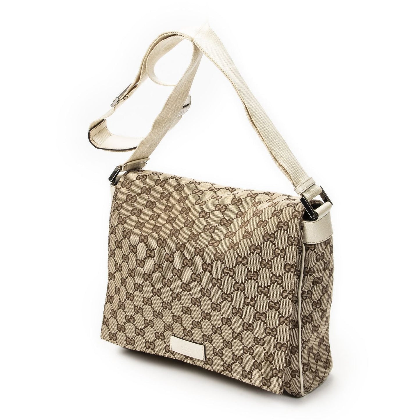 Gucci Flap Messenger Ivory Beige GG Canvas