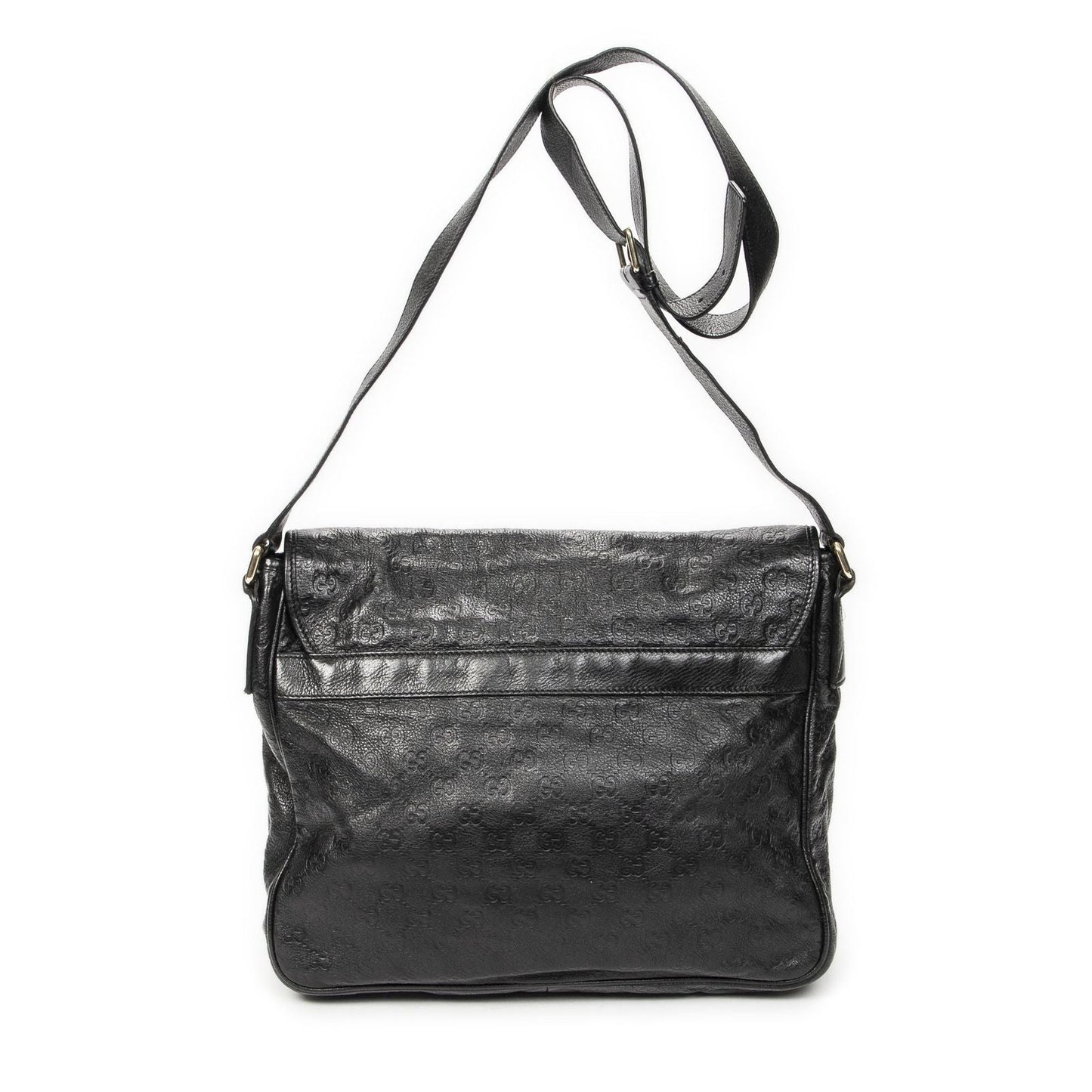 Gucci Large Flap Messenger Black Guccissima
