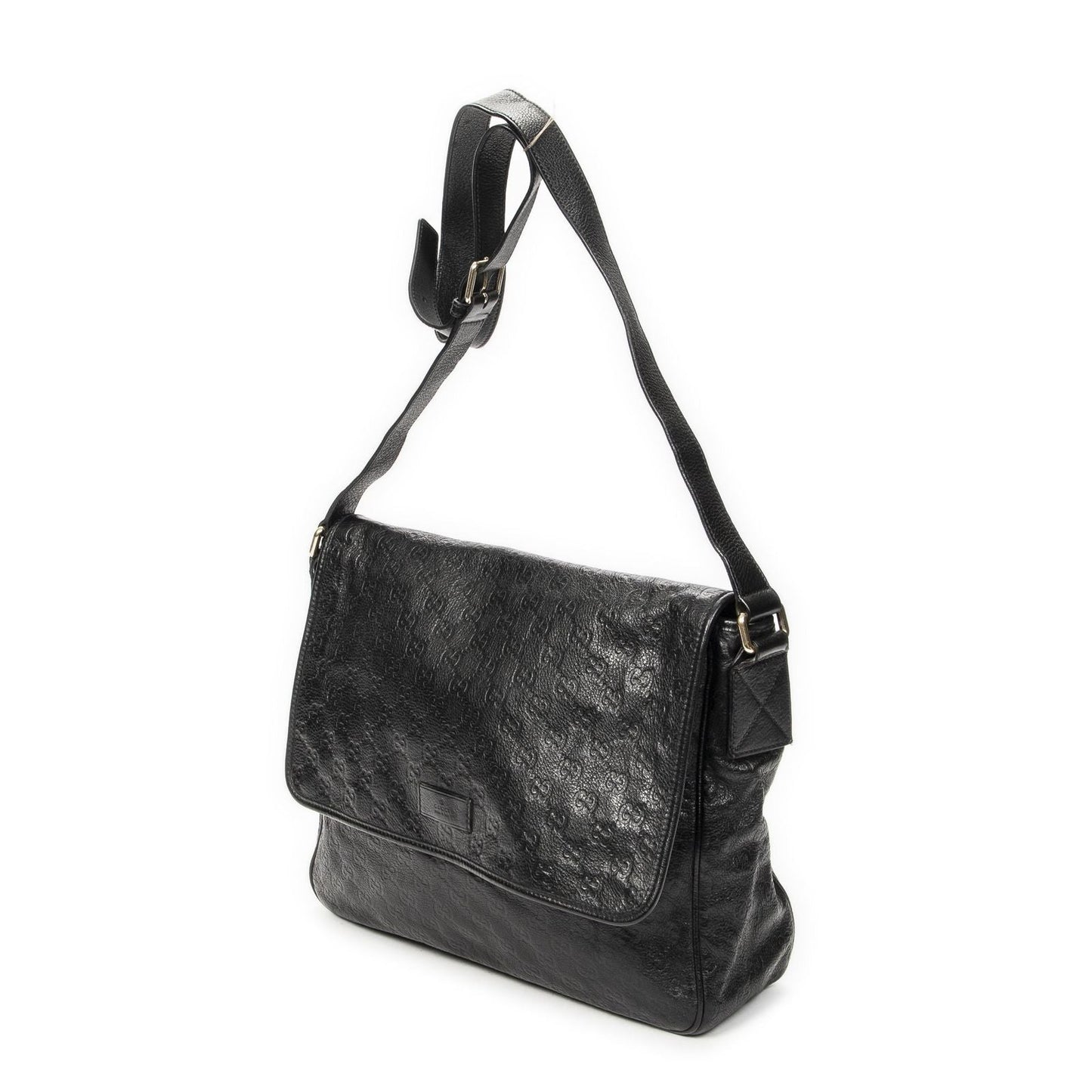 Gucci Large Flap Messenger Black Guccissima