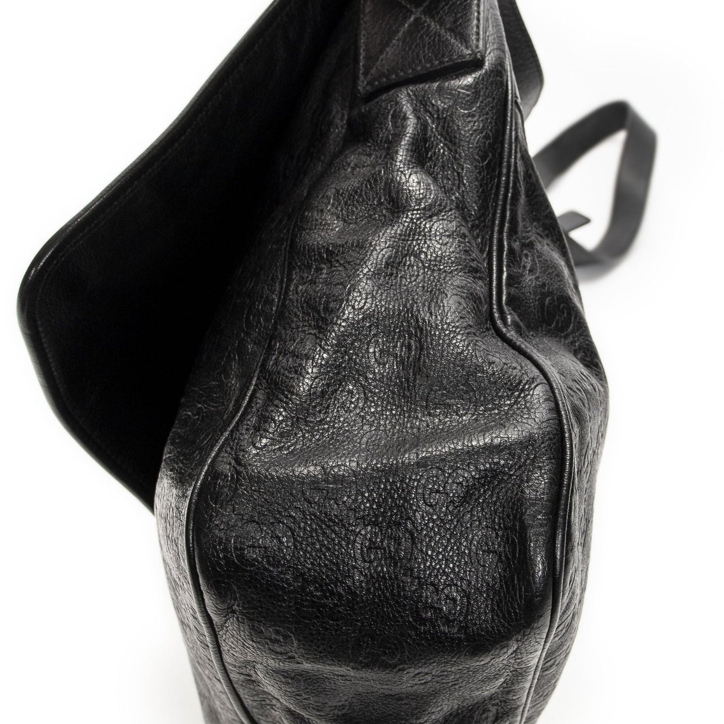 Gucci Large Flap Messenger Black Guccissima