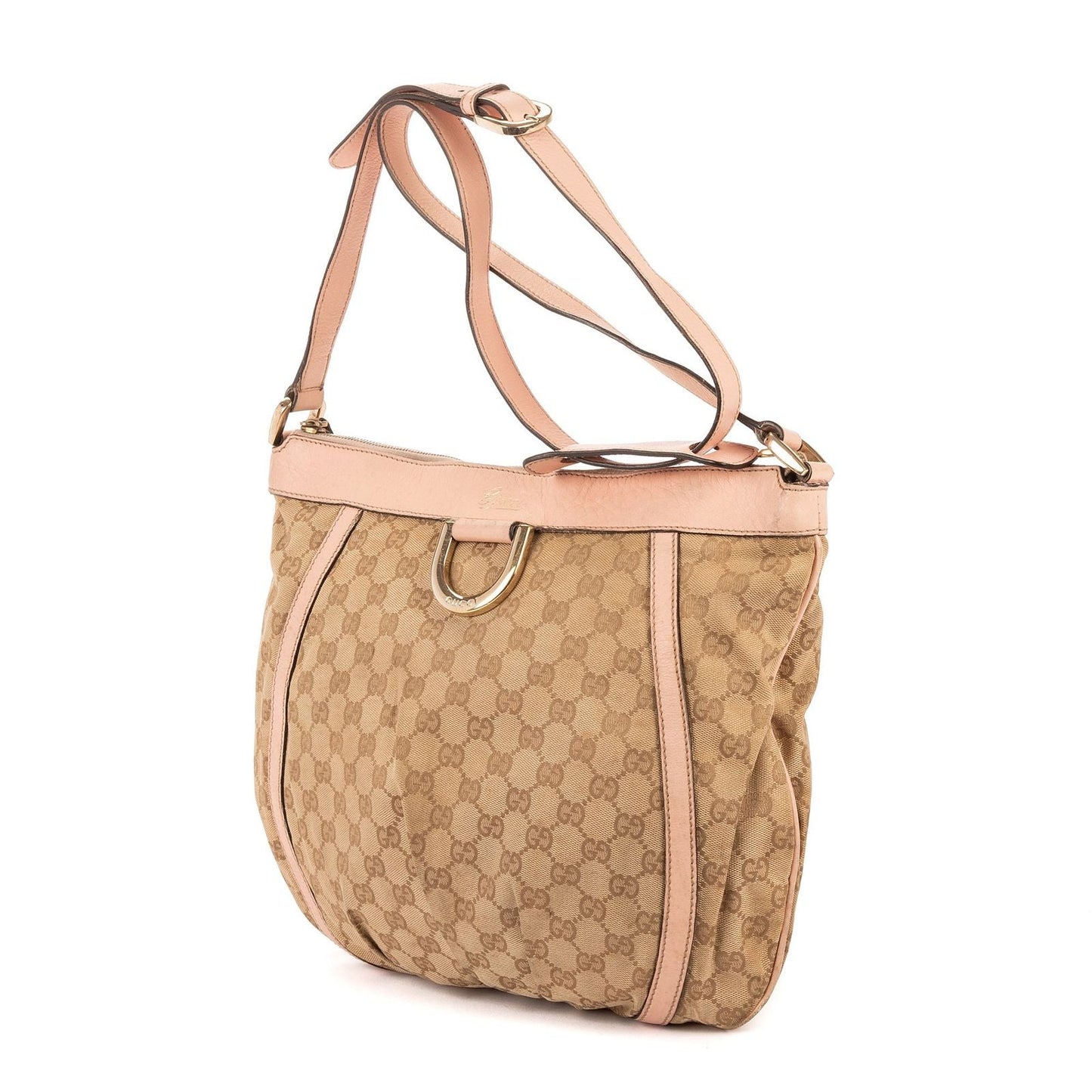 Gucci Abbey D-Sling Pink Beige Monogram Canvas Handbag