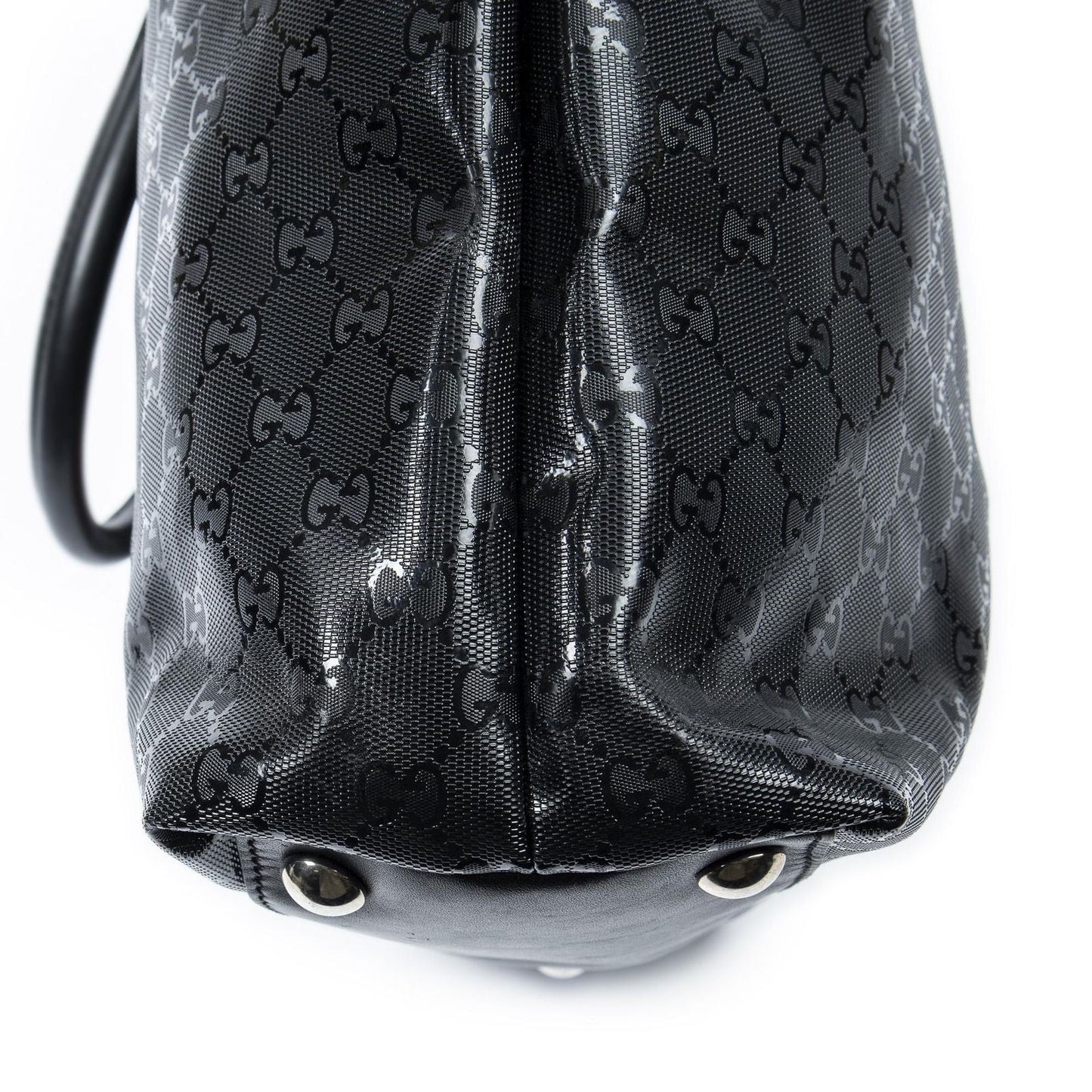 Gucci Large Web 500 Zip Tote Black Guccissima Imprint Canvas