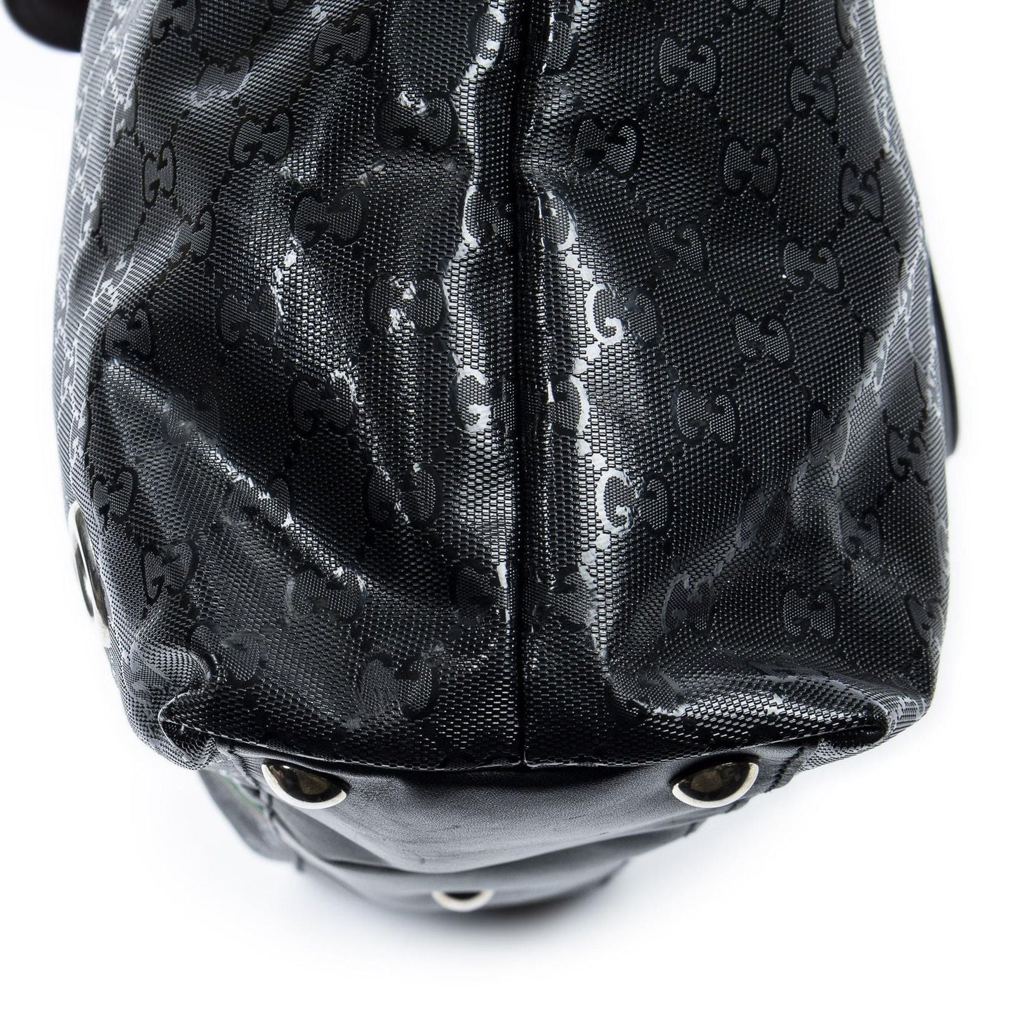 Gucci Large Web 500 Zip Tote Black Guccissima Imprint Canvas