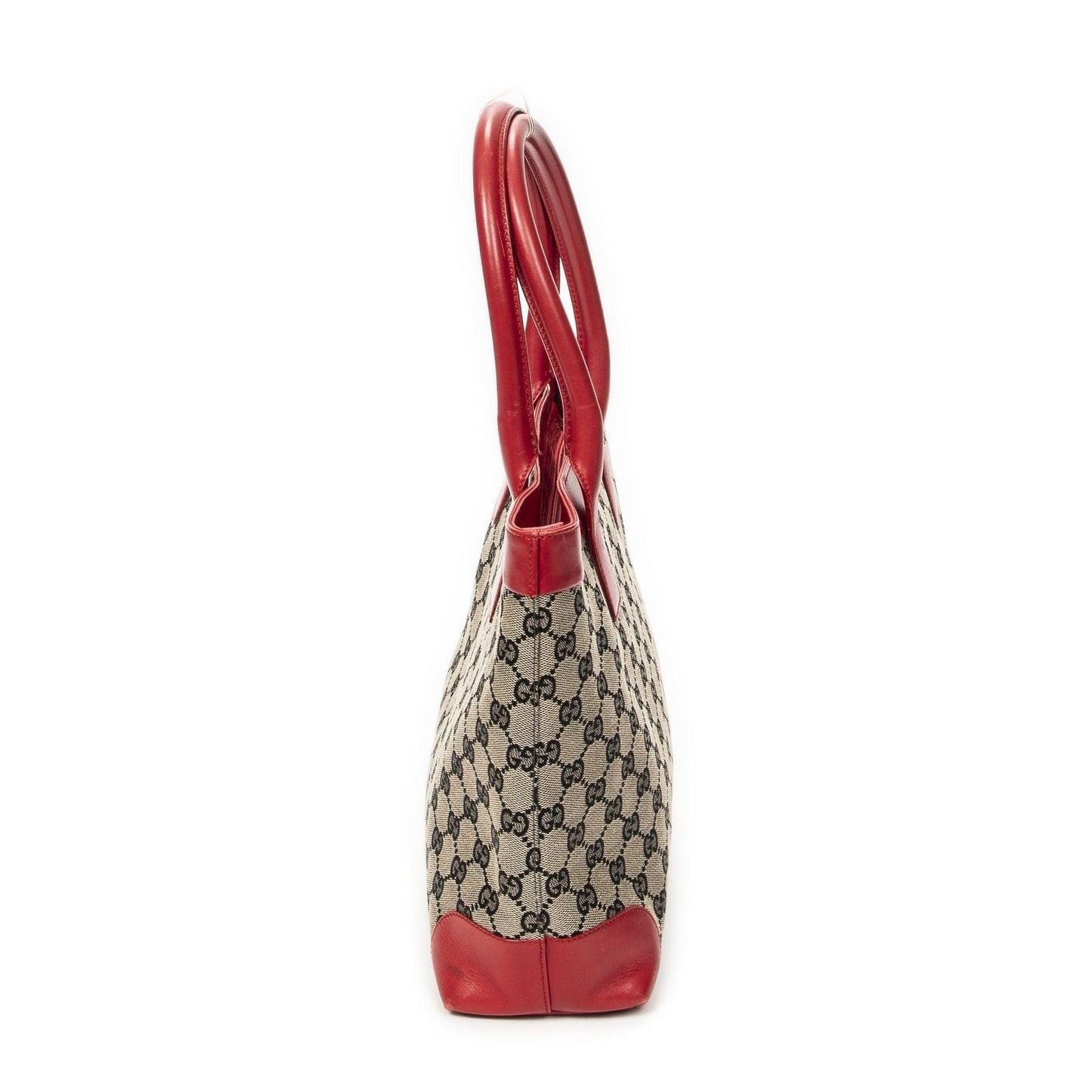 Gucci Zip Shopping Tote Beige Red GG Canvas
