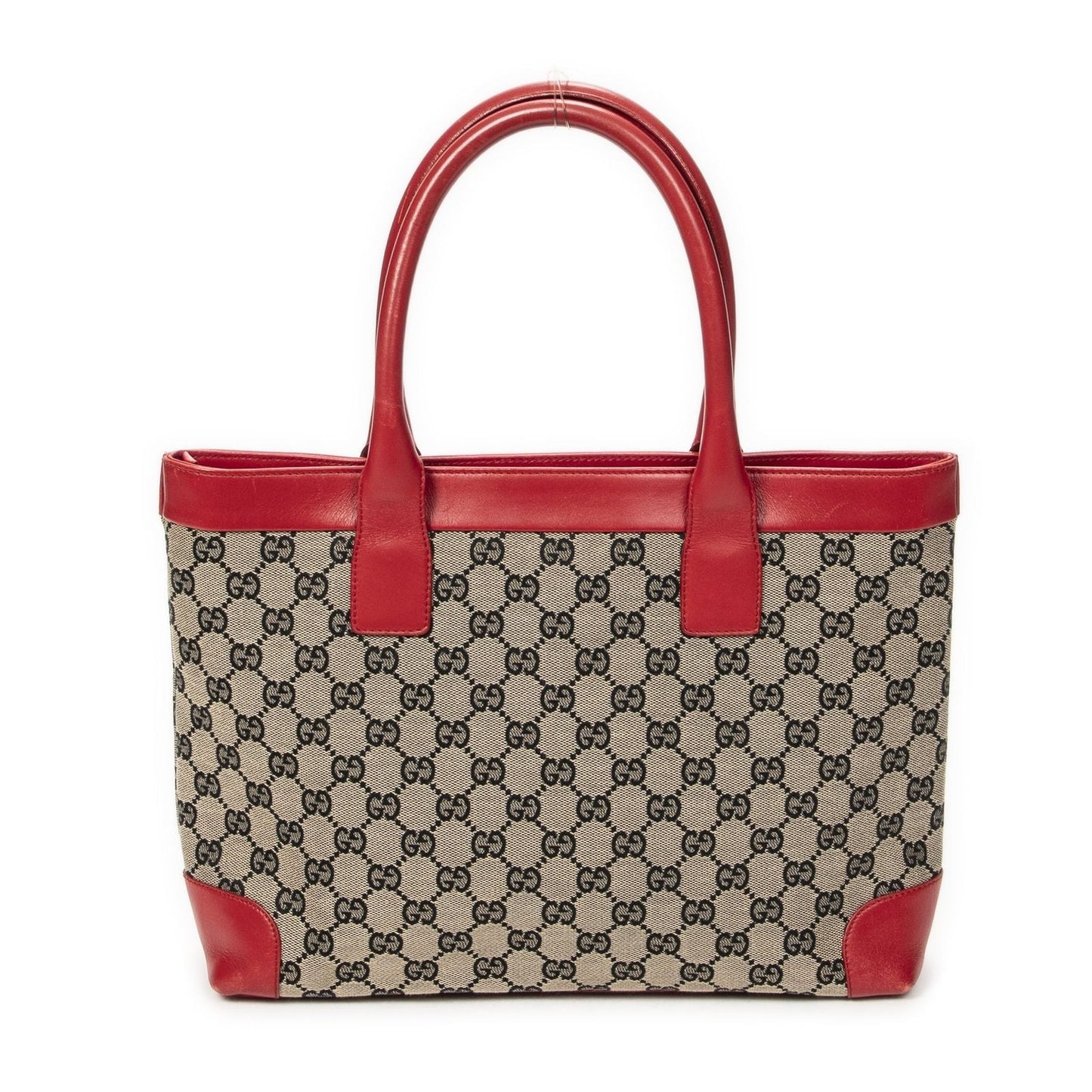 Gucci Zip Shopping Tote Beige Red GG Canvas