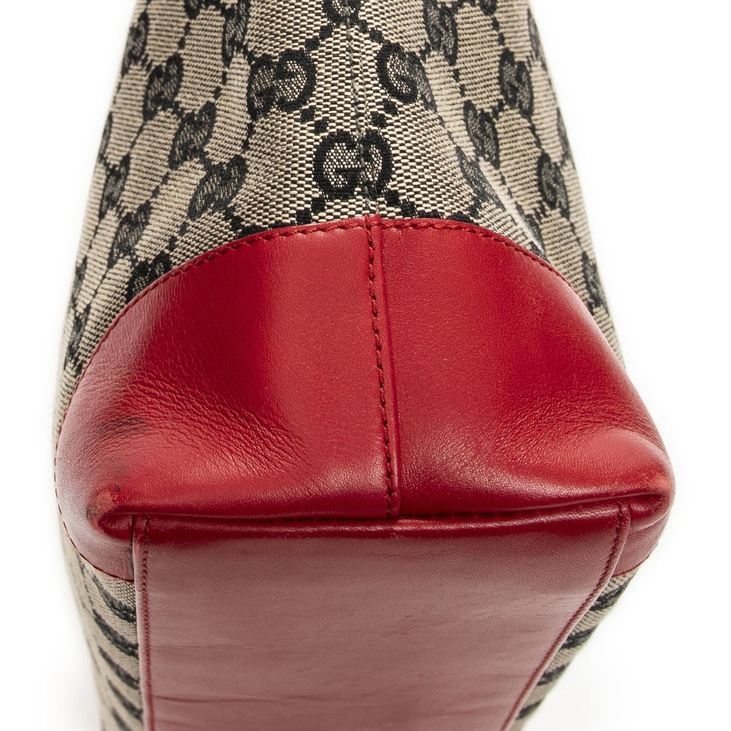Gucci Zip Shopping Tote Beige Red GG Canvas