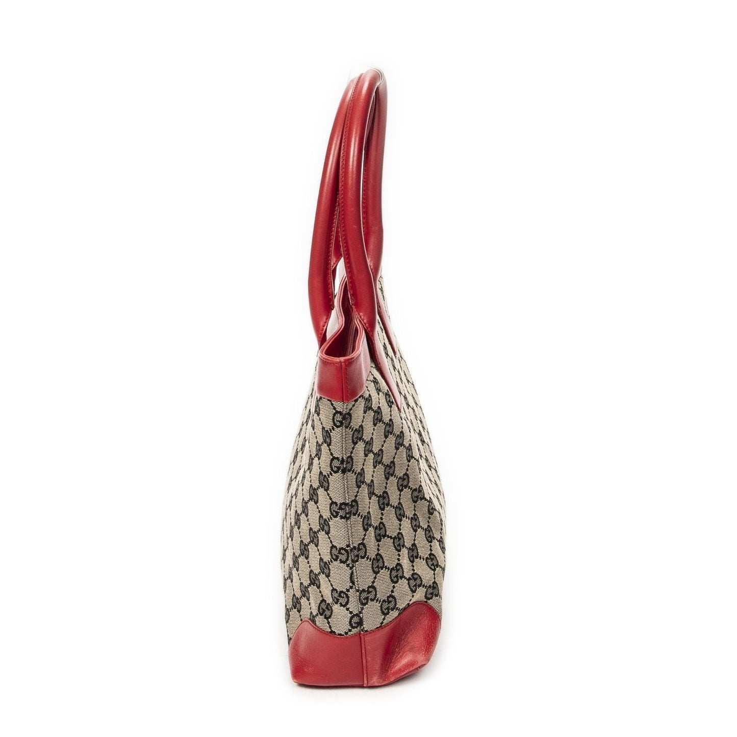 Gucci Zip Shopping Tote Beige Red GG Canvas