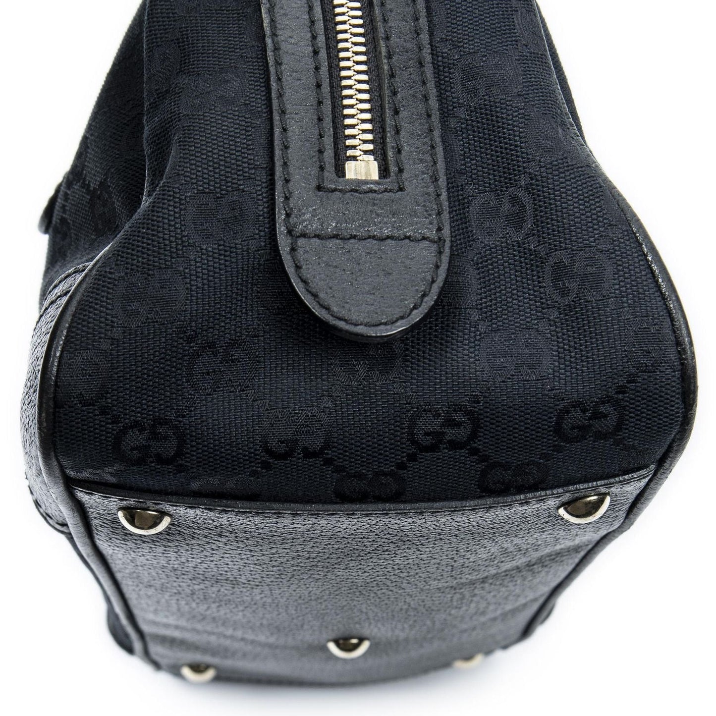 Gucci Web Principe Boston Black GG Canvas Messenger Bag