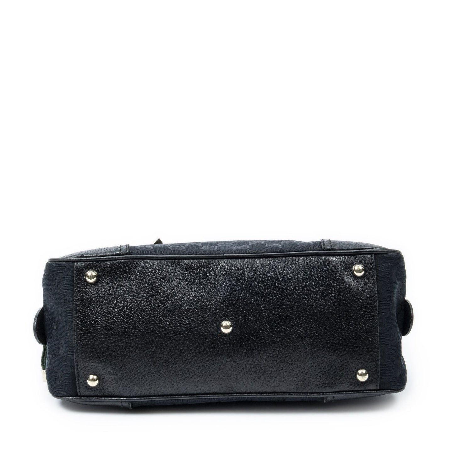 Gucci Web Principe Boston Black GG Canvas Messenger Bag
