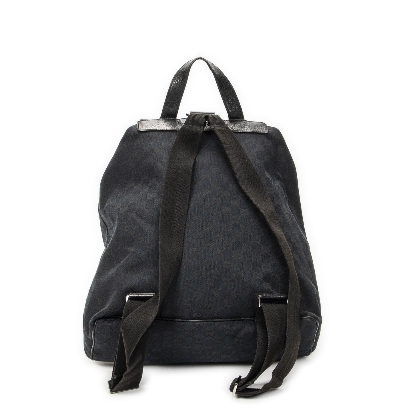 Gucci Drawstring Backpack Black GG Canvas