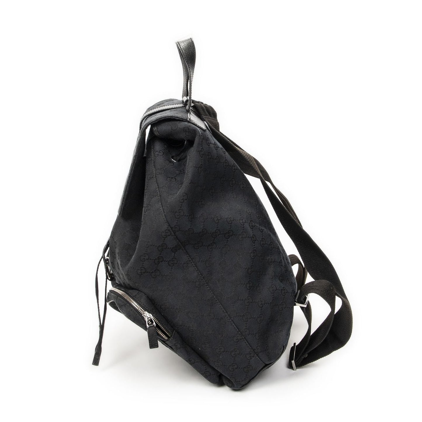 Gucci Drawstring Backpack Black GG Canvas