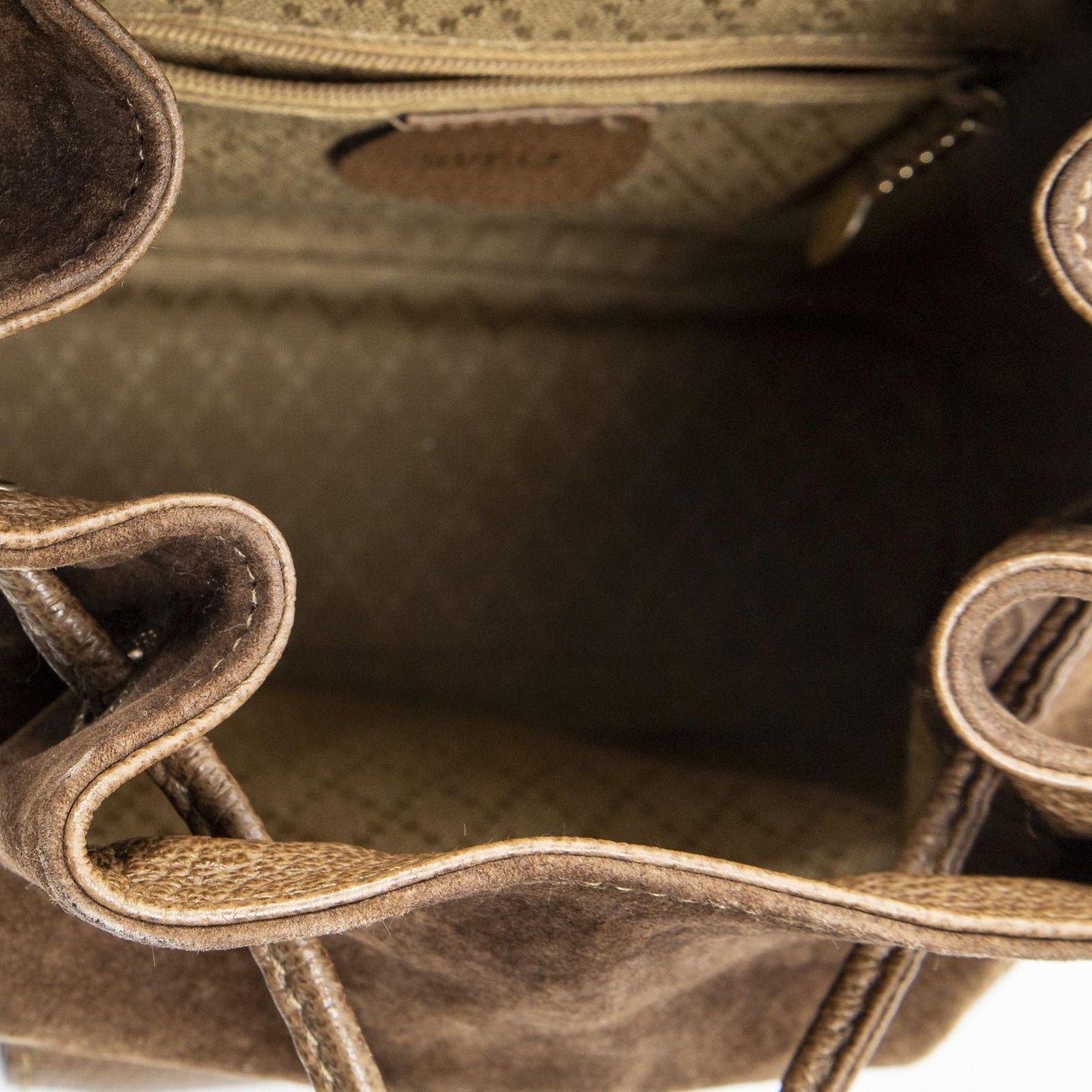Gucci Mini Bamboo Backpack Brown Suede Leather