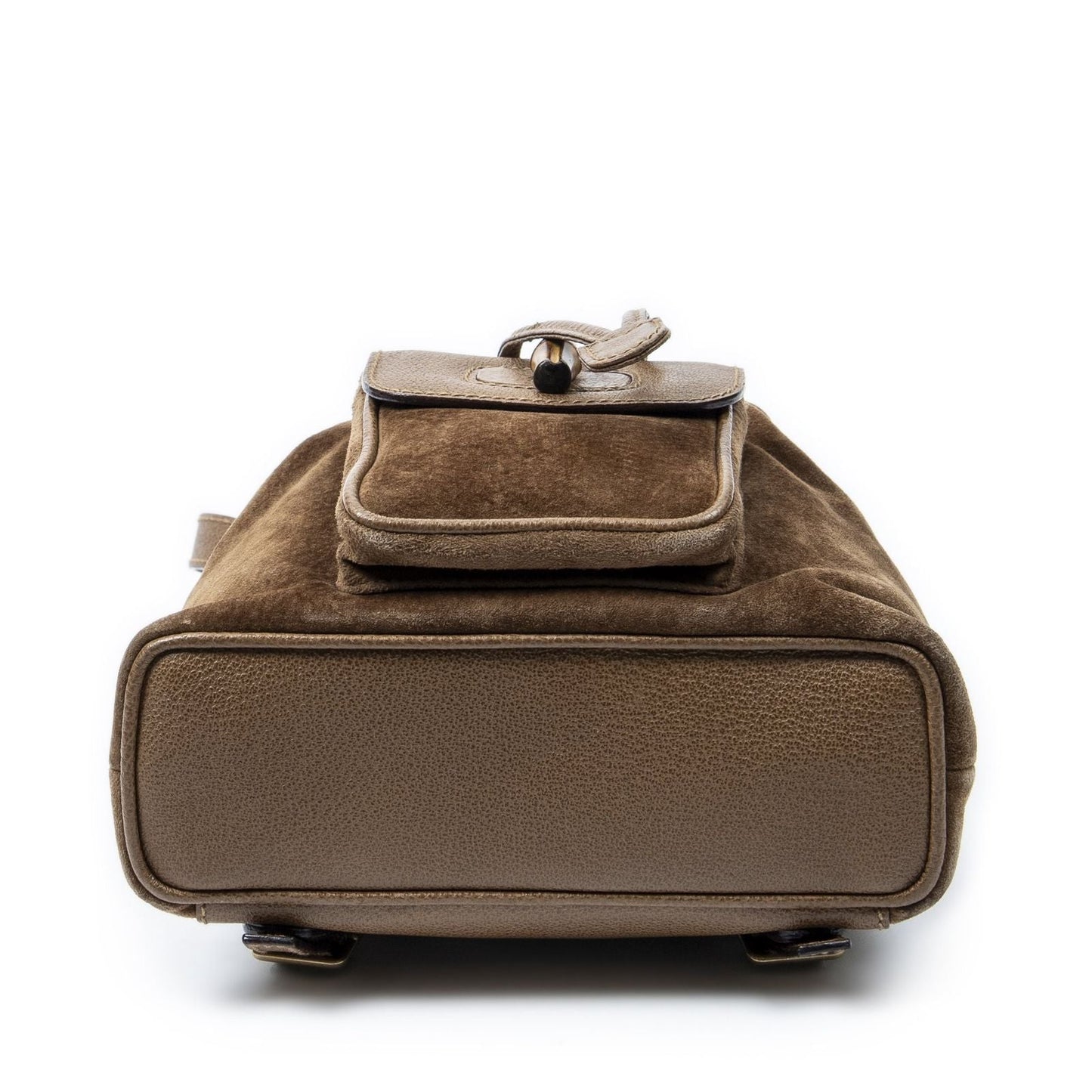 Gucci Mini Bamboo Backpack Brown Suede Leather