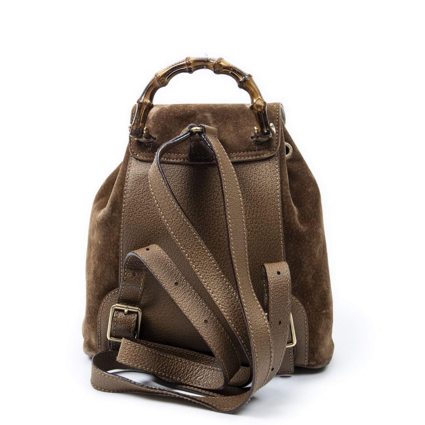 Gucci Mini Bamboo Backpack Brown Suede Leather