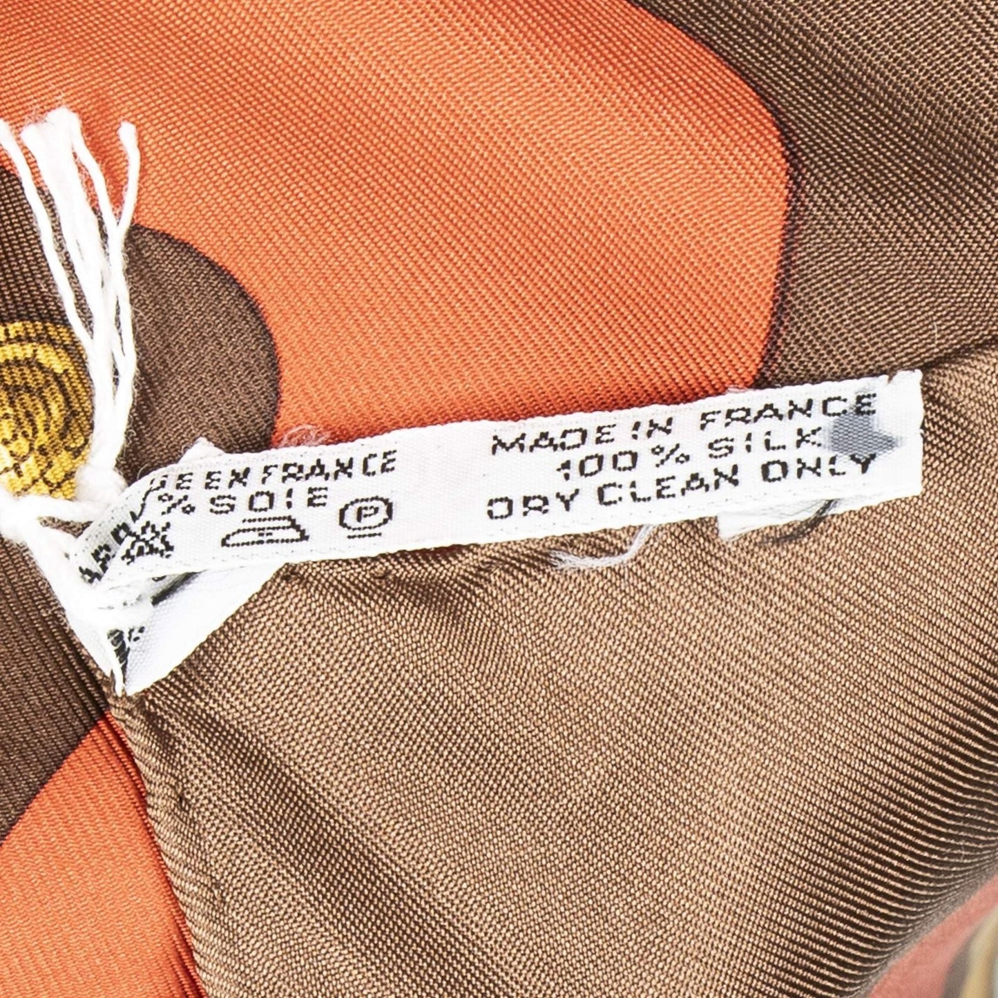 Hermes Scarf Brown Gold Red Silk