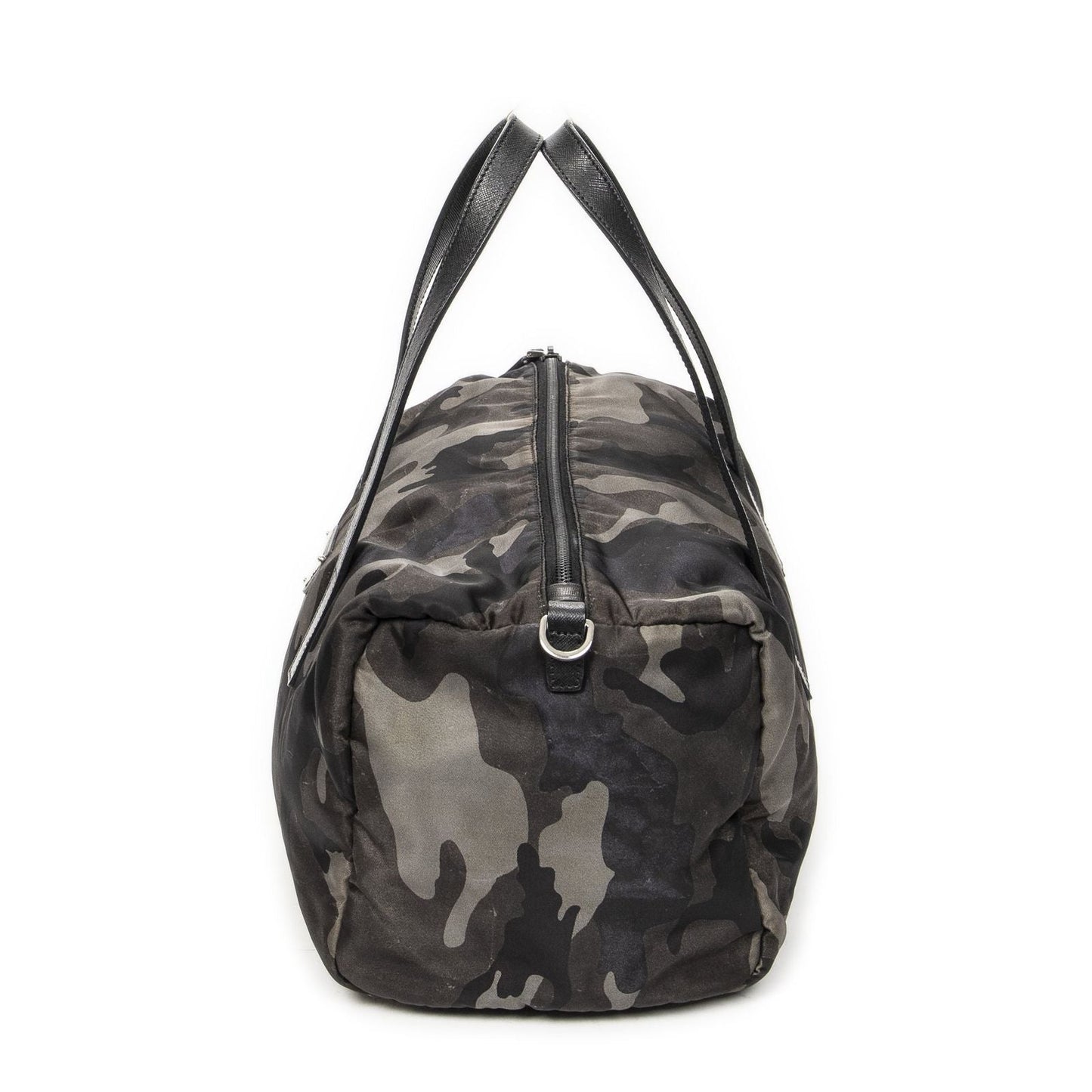 Prada Convertible Camouflage Boston Bag Green Black Nylon