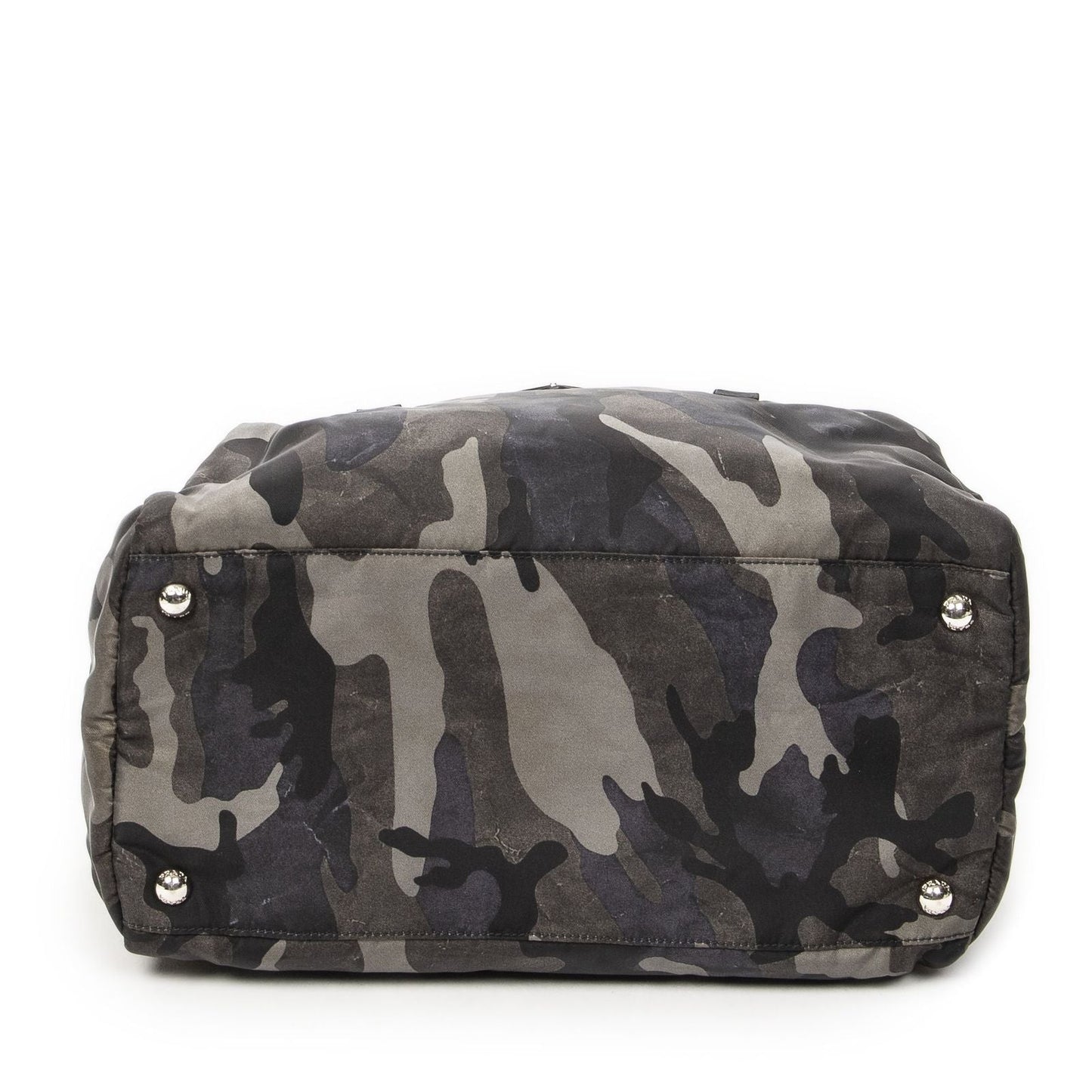 Prada Convertible Camouflage Boston Bag Green Black Nylon