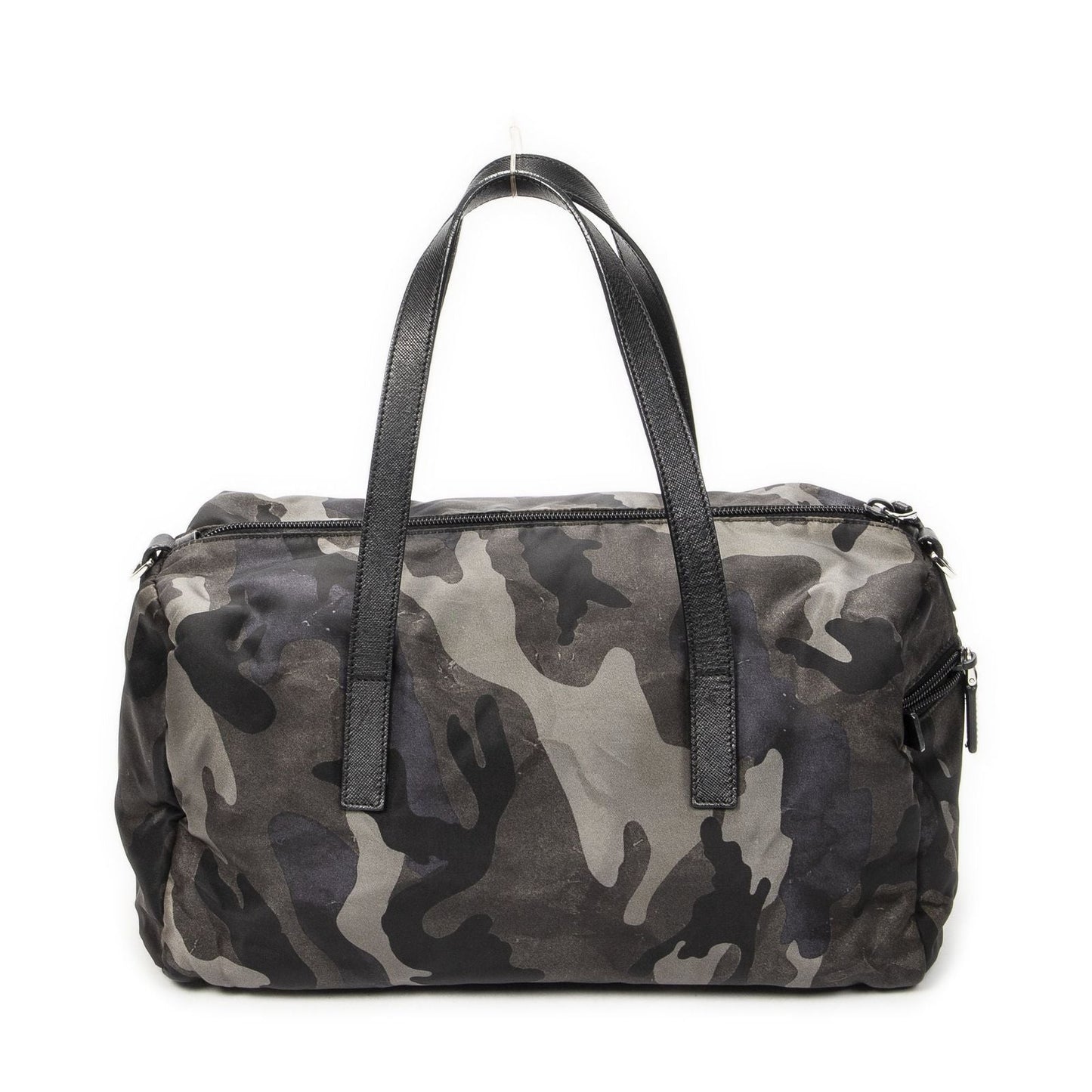 Prada Convertible Camouflage Boston Bag Green Black Nylon