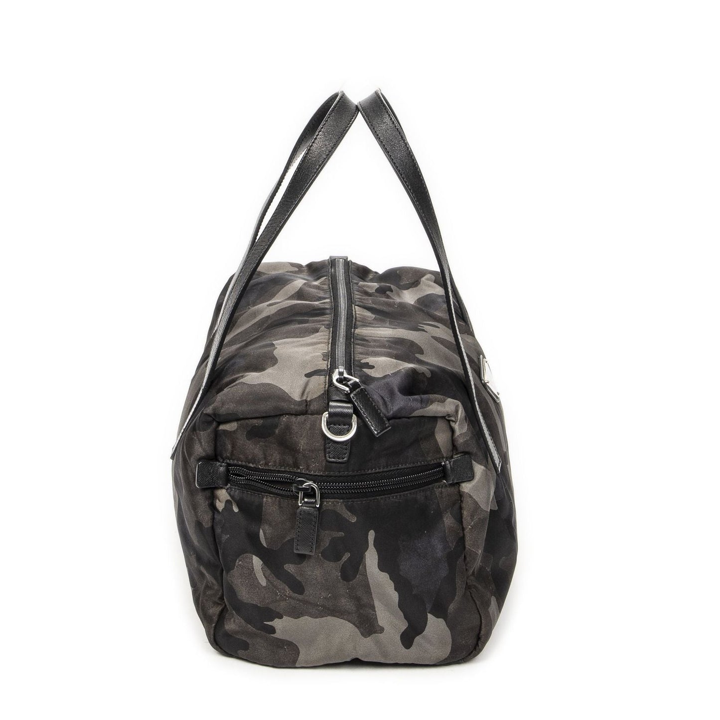 Prada Convertible Camouflage Boston Bag Green Black Nylon