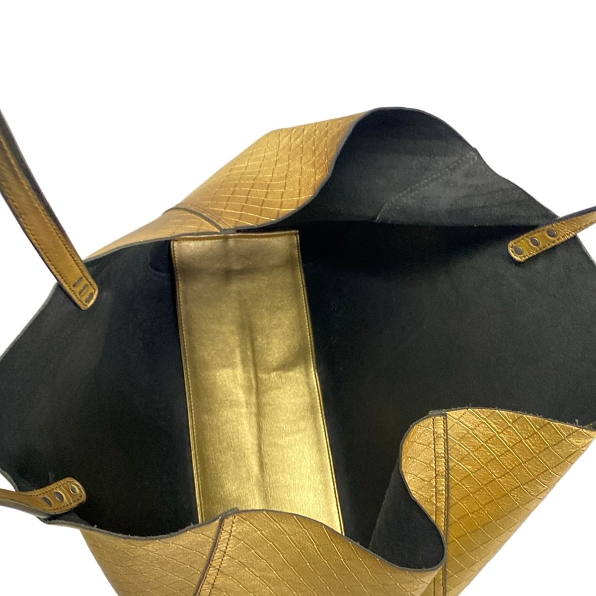 Bottega Veneta Tote Intrecio Mirror Ju Gold Leather