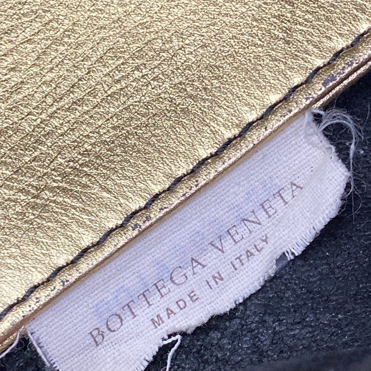 Bottega Veneta Tote Intrecio Mirror Ju Gold Leather