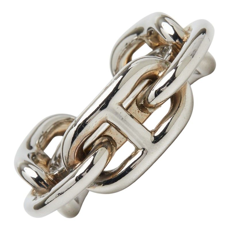 Hermes Chaine D'ancre Scarf Ring Silver Metal