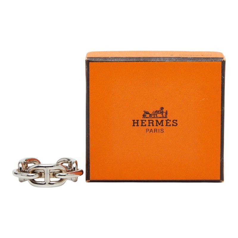 Hermes Chaine D'ancre Scarf Ring Silver Metal