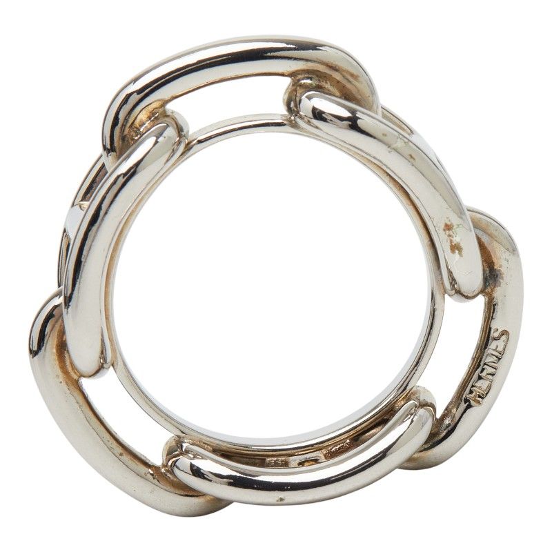 Hermes Chaine D'ancre Scarf Ring Silver Metal