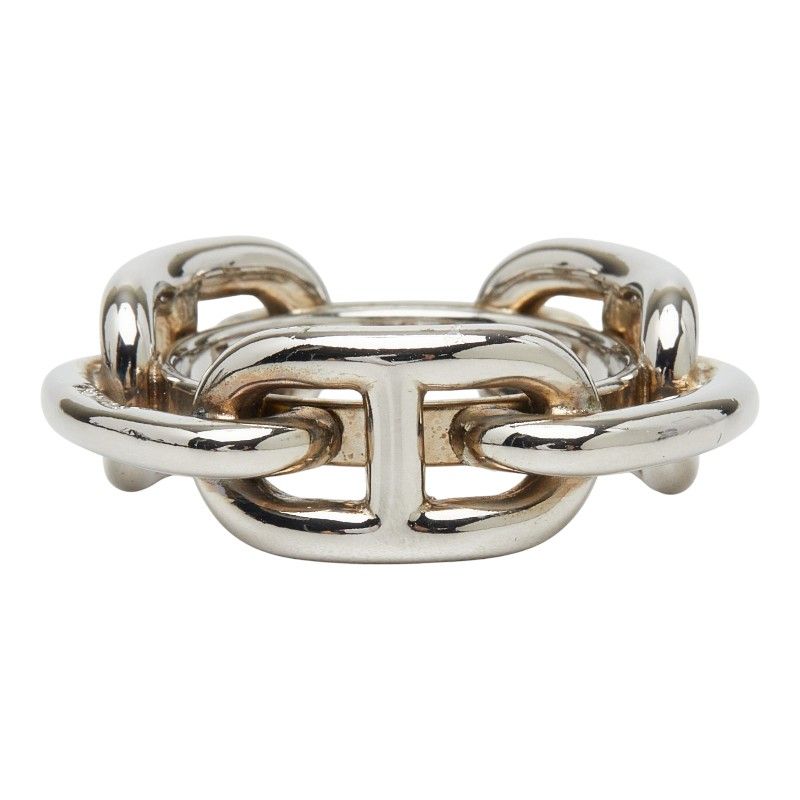 Hermes Chaine D'ancre Scarf Ring Silver Metal