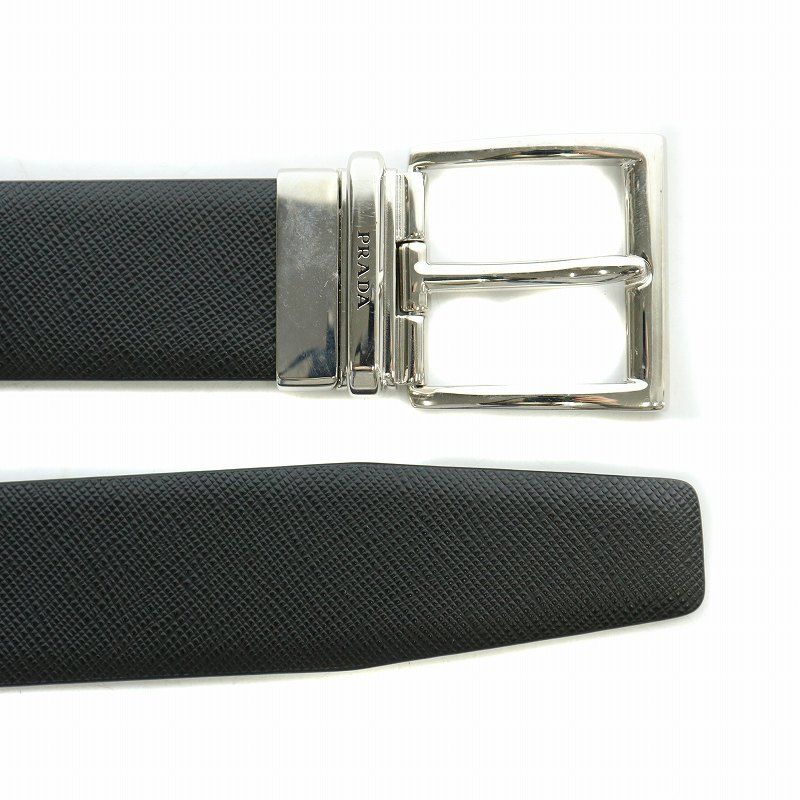 Prada Belt Leather Logo Black BB