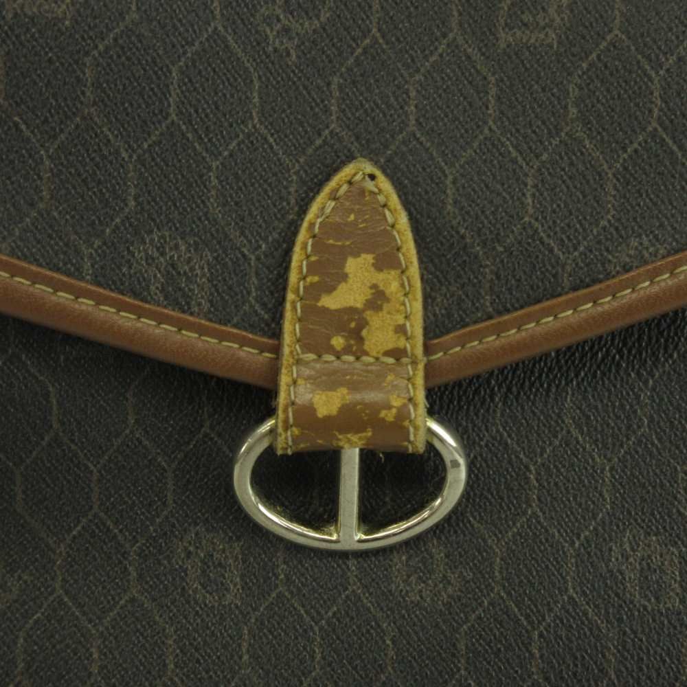 Dior Shoulder Bag Leather Honeycomb Pattern All Over Logo Black Brown