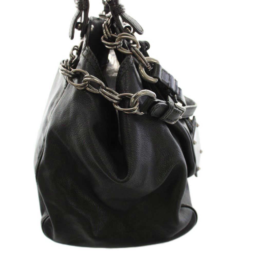 Dolce & Gabbana Shoulder Bag Leather Lining Leopard Print Black YM