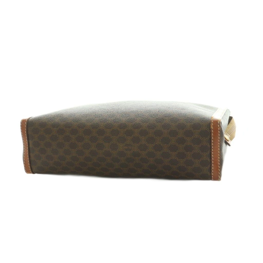 Celine Clutch Leather Macadam Pattern Brown