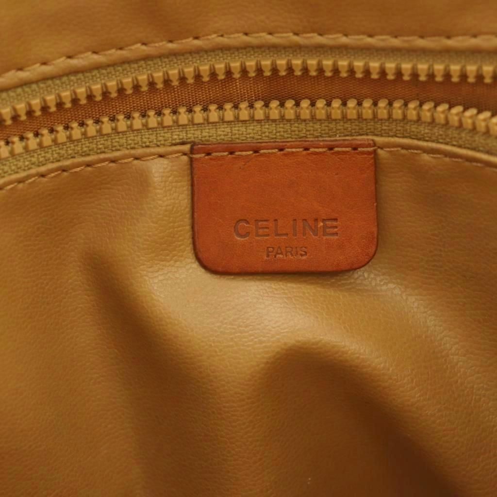 Celine Clutch Leather Macadam Pattern Brown