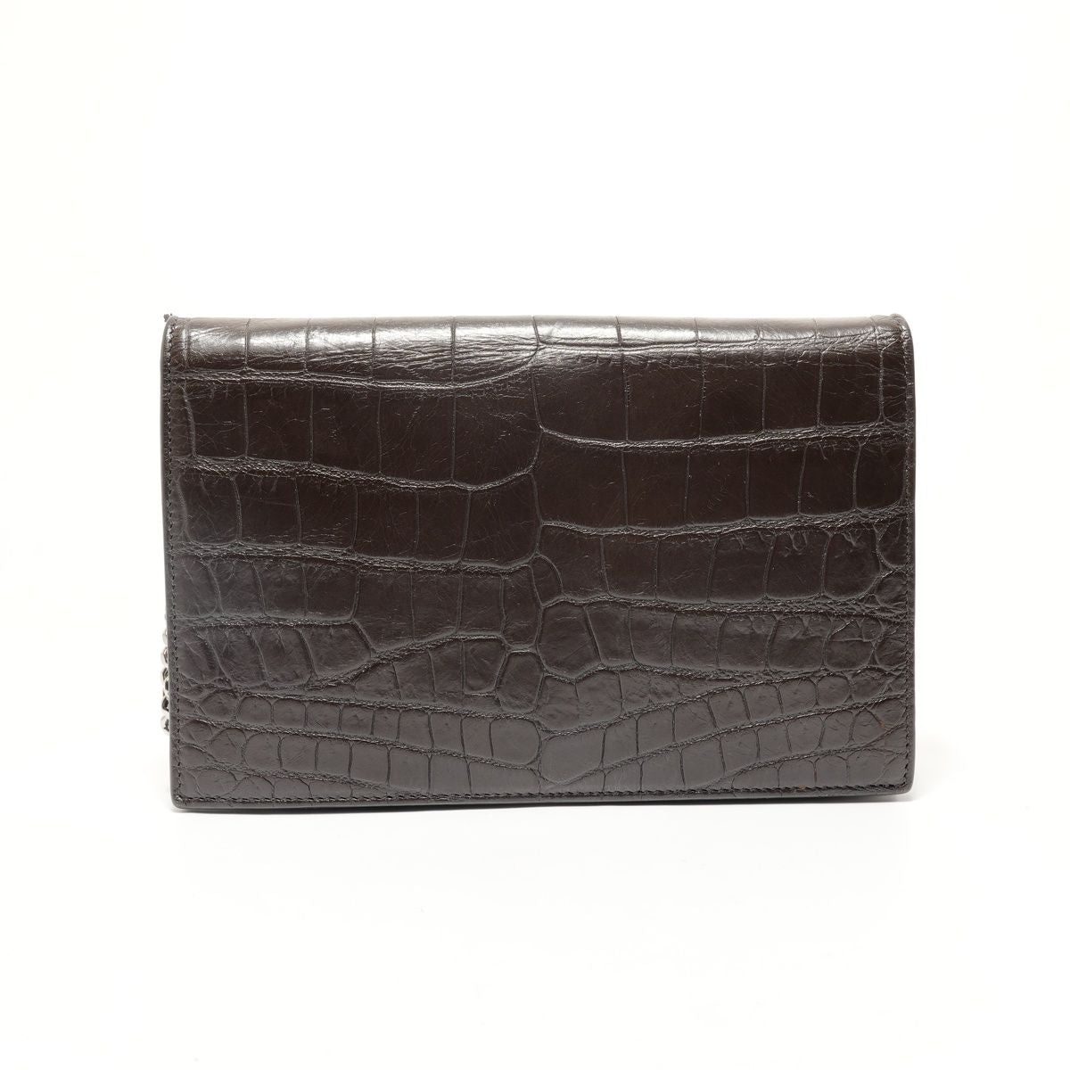 Saint Laurent Yves Shoulder Bag Chain Wallet Croco