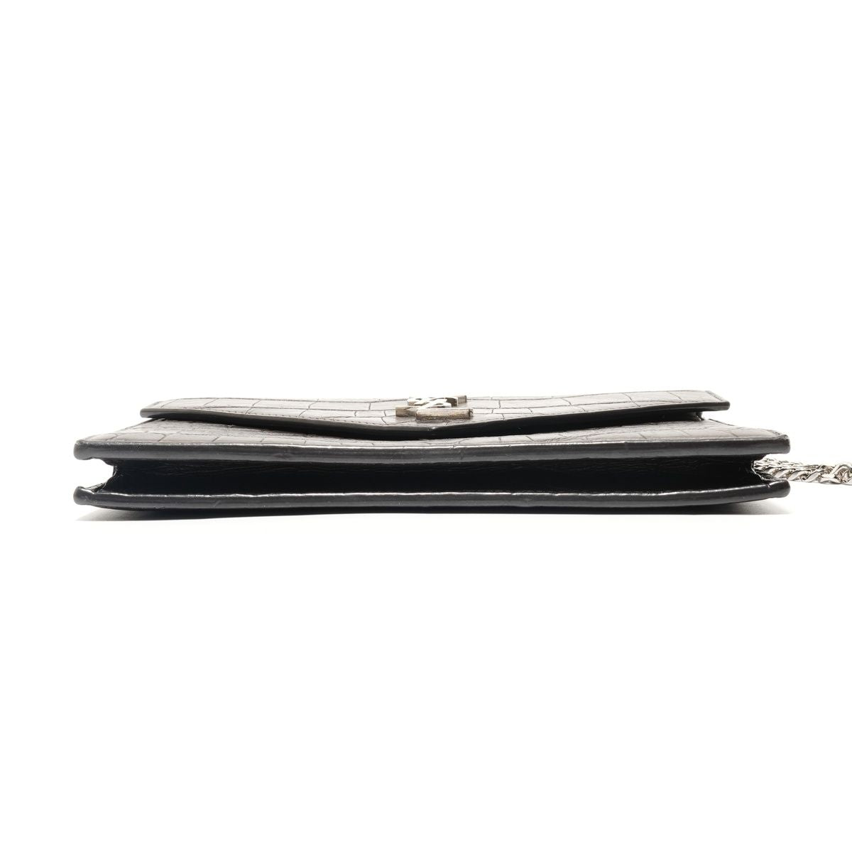 Saint Laurent Yves Shoulder Bag Chain Wallet Croco