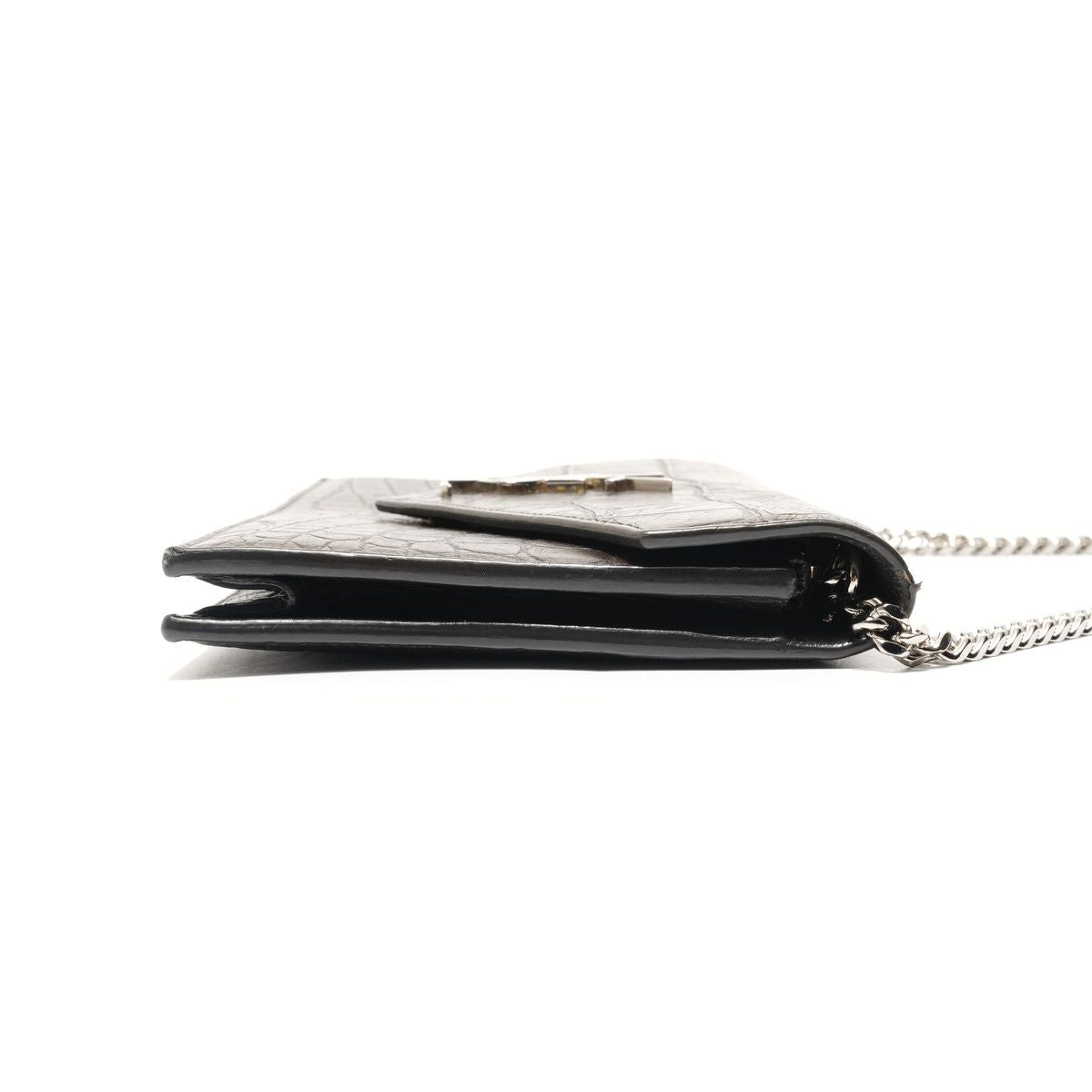 Saint Laurent Yves Shoulder Bag Chain Wallet Croco