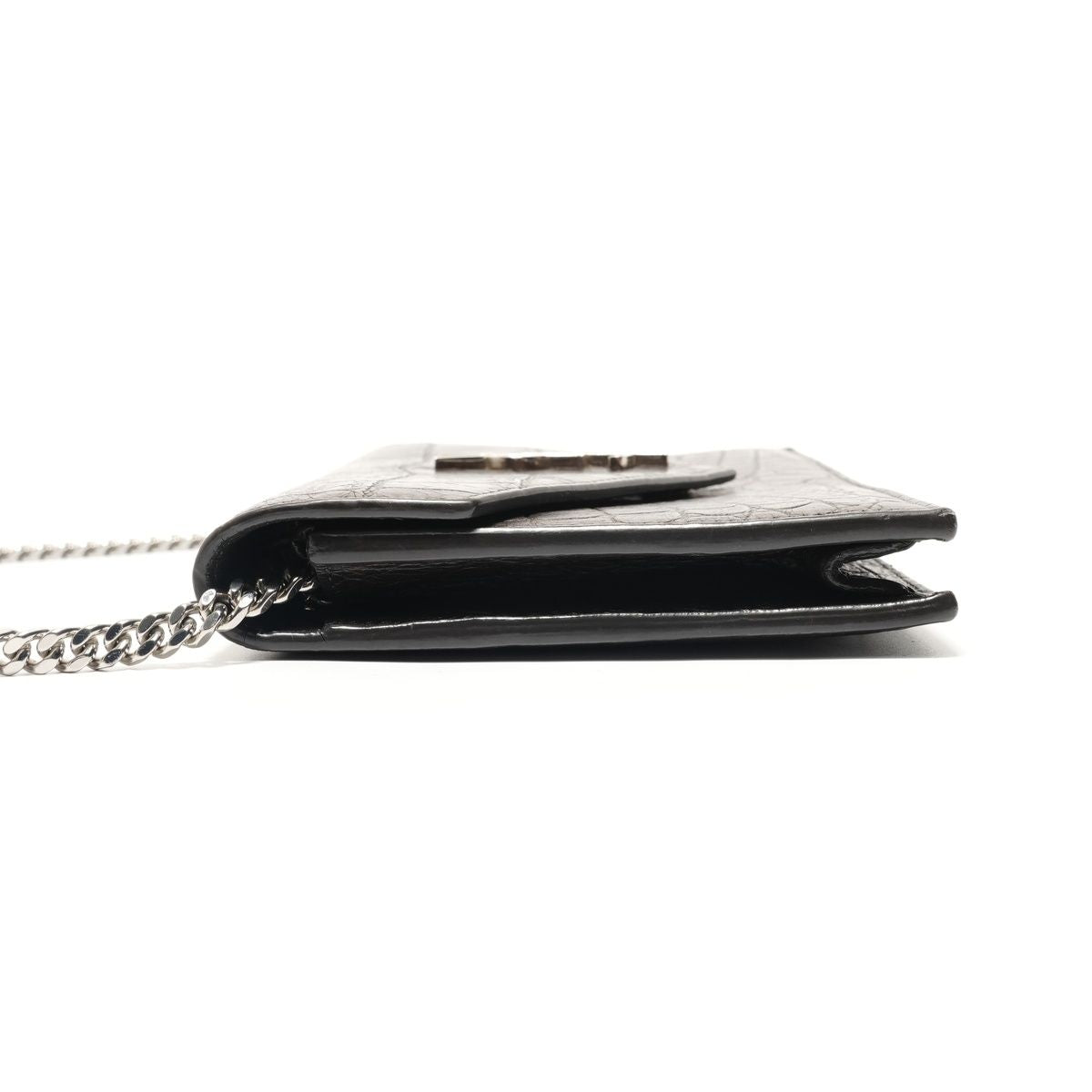 Saint Laurent Yves Shoulder Bag Chain Wallet Croco