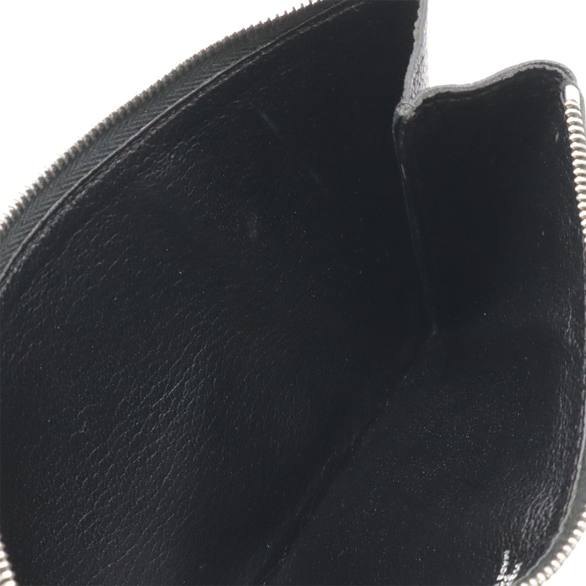 Hermes Clarice GM Pouch Case Coin Purse Leather Black Silver