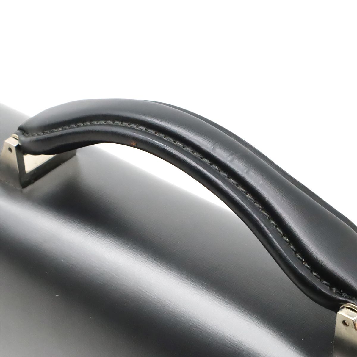 Loewe Anagram Diplomatico Briefcase Business Document Purse Leather Black Silver