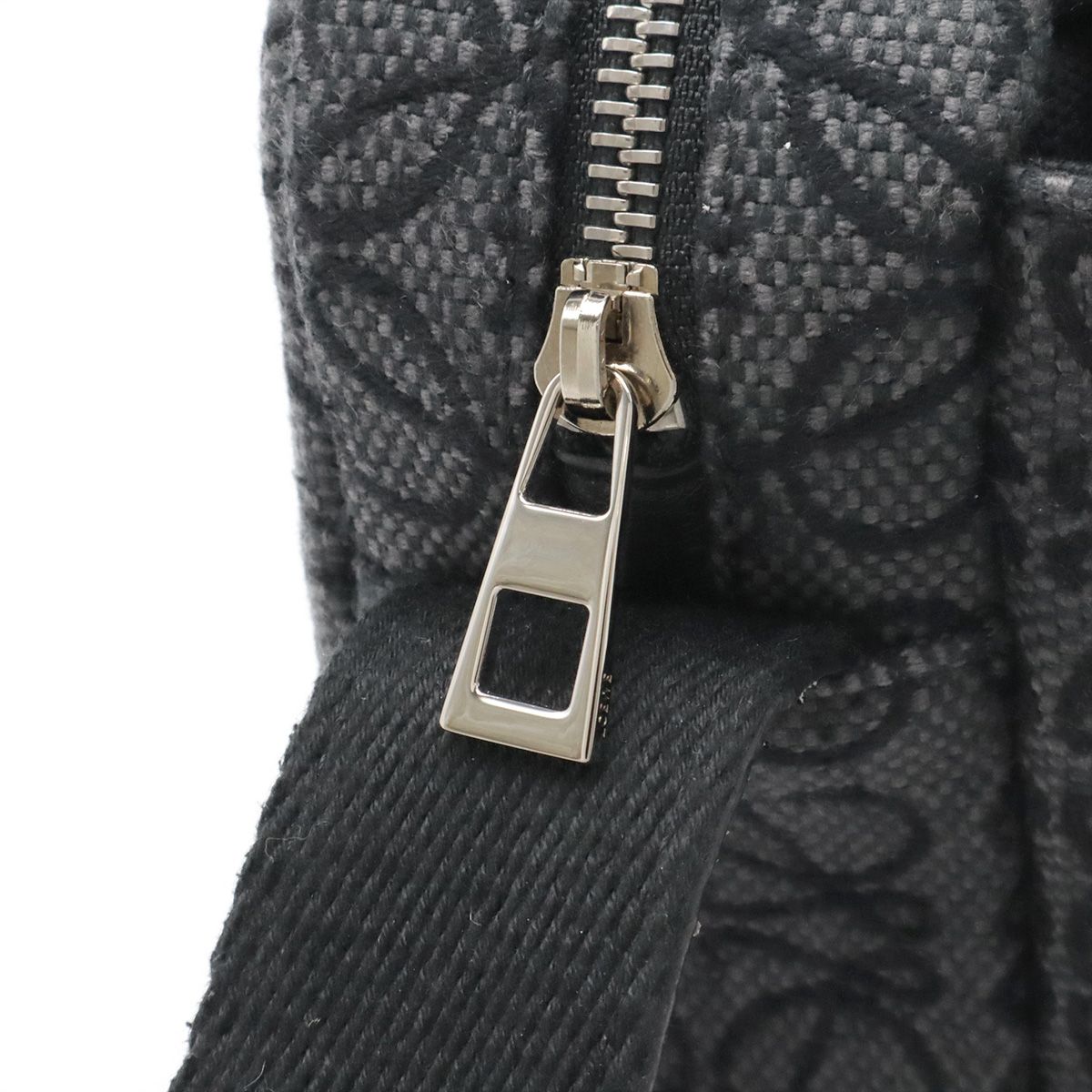 Loewe Repeat Anagram Military Messenger Bag XS Crossbody Canvas Black Silver