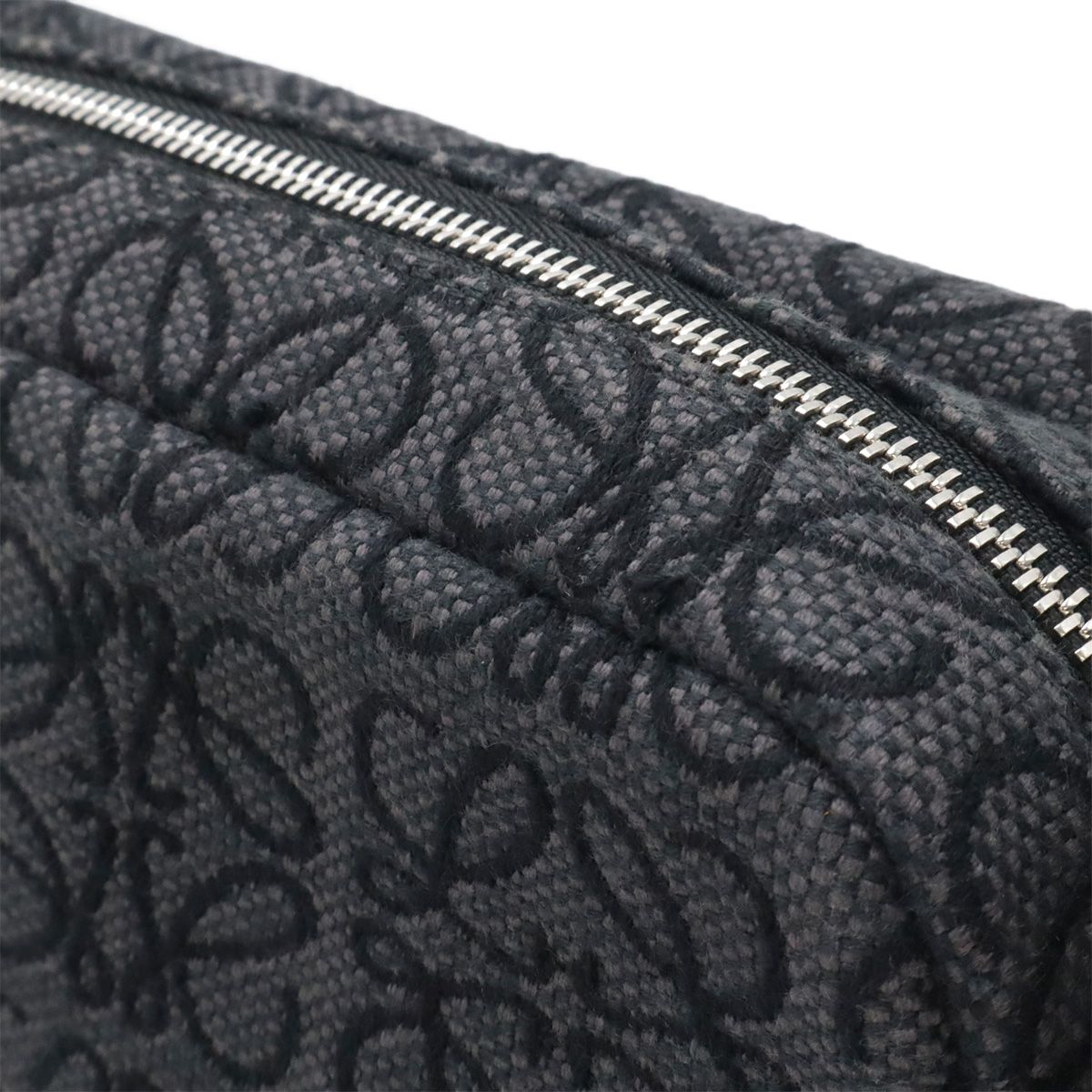 Loewe Repeat Anagram Military Messenger Bag XS Crossbody Canvas Black Silver